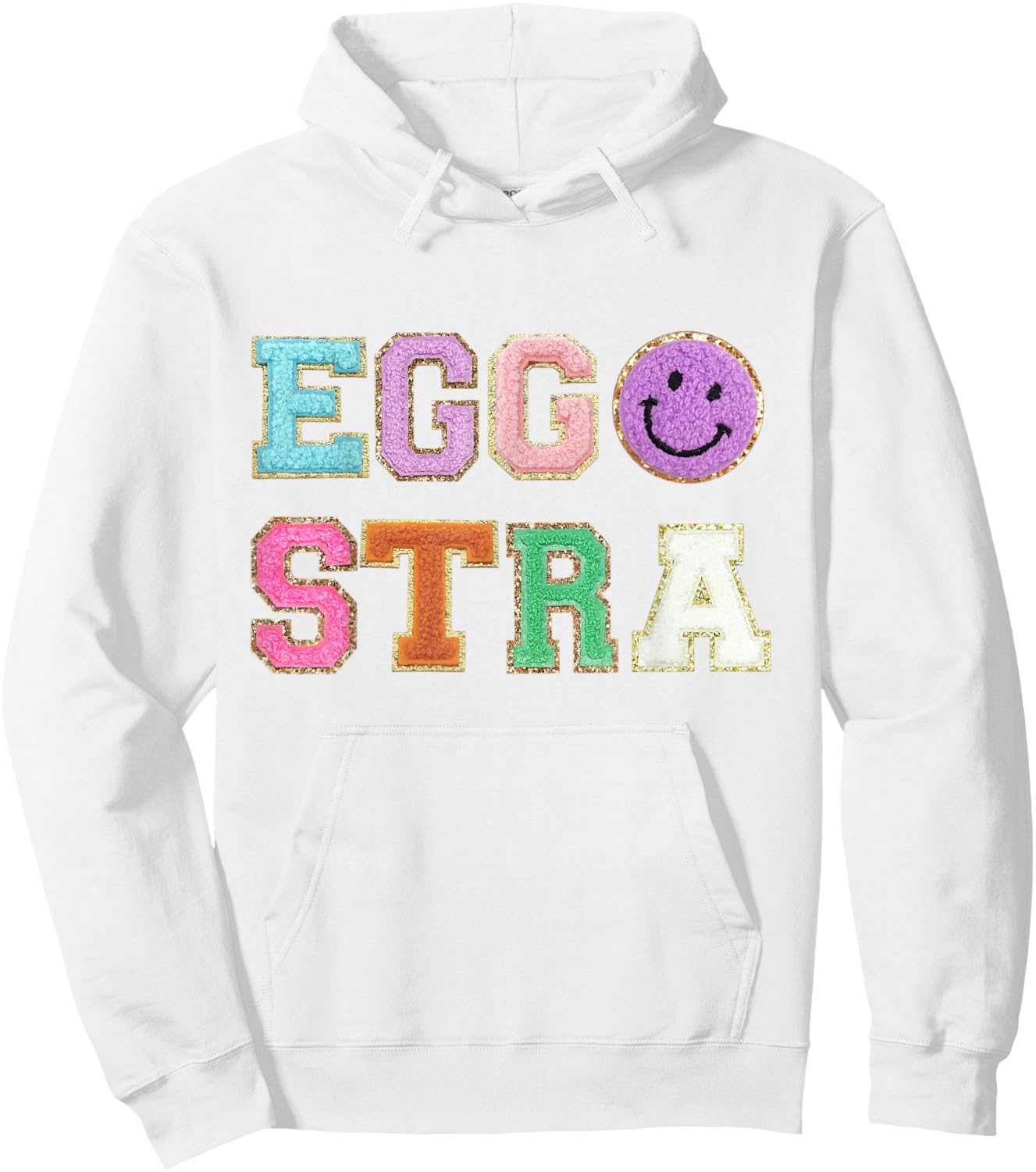Easter Day Shirts Bunny Eggs Graphic: Eggstra Hoodie - Hoodie | White
