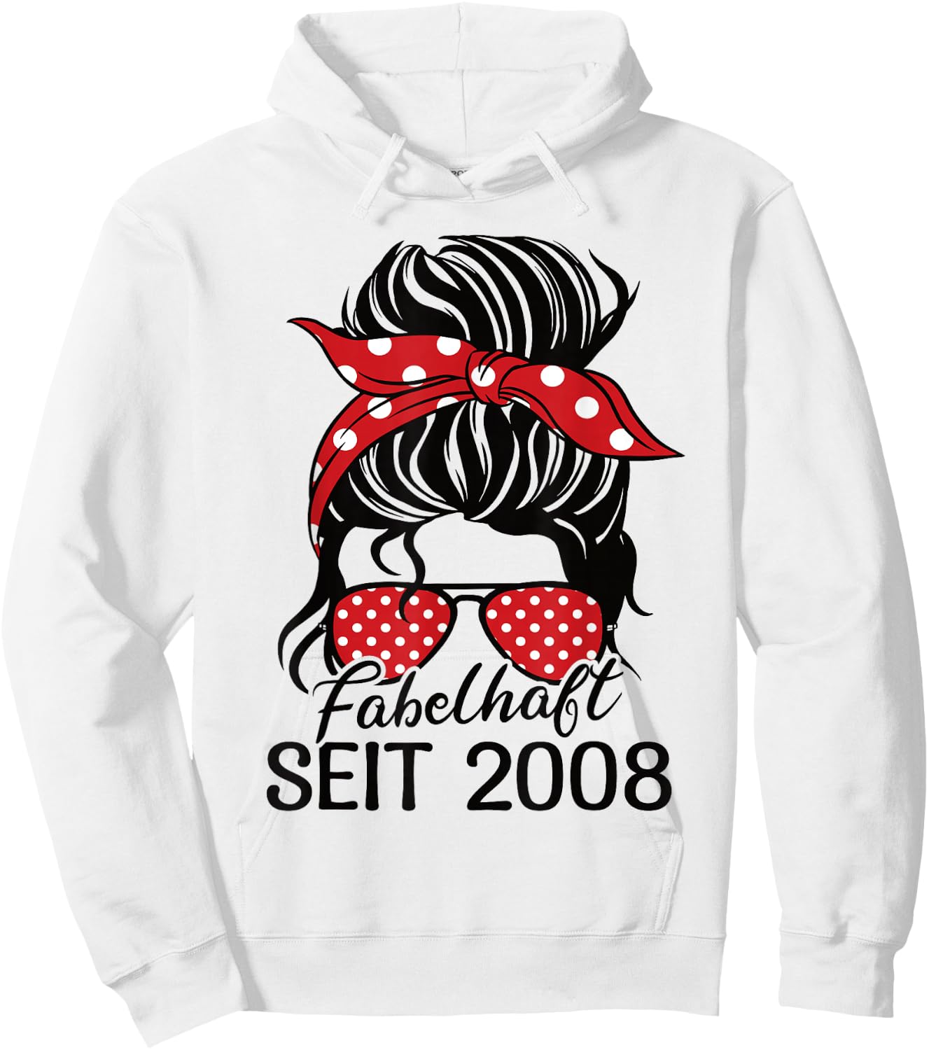 Vintage Fabelhaft seit 2008 Frau und Mädchen Geboren 2008 , gray Hoodie - Hoodie | White