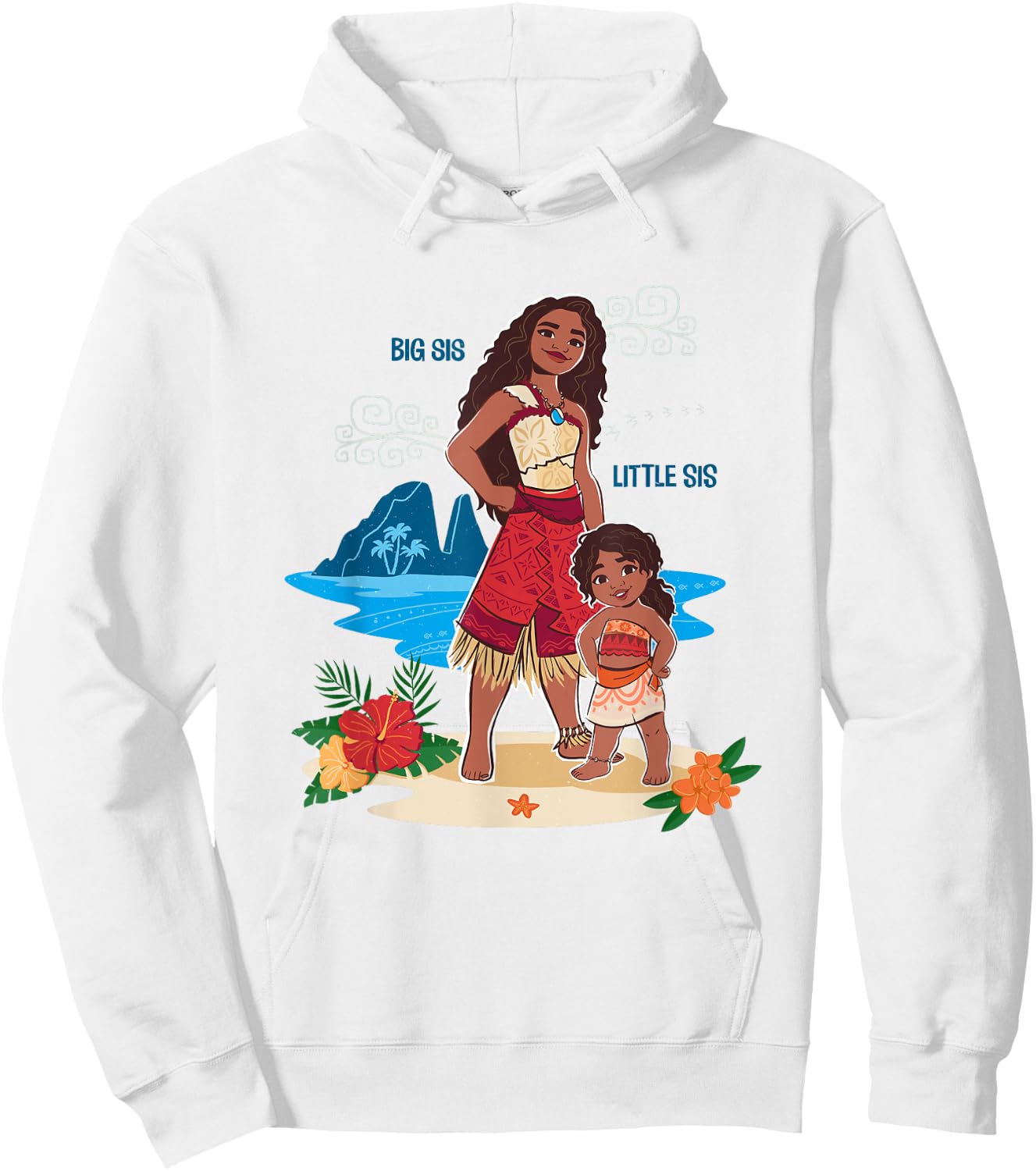 Disney Moana 2 Big Sis Little Sis Oceania Tropical Duo , grey, S Hoodie - Hoodie | White