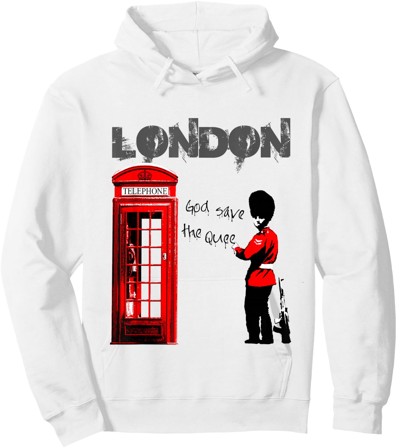 London Banksy Gott schütze die Königin Hoodie - Hoodie | White