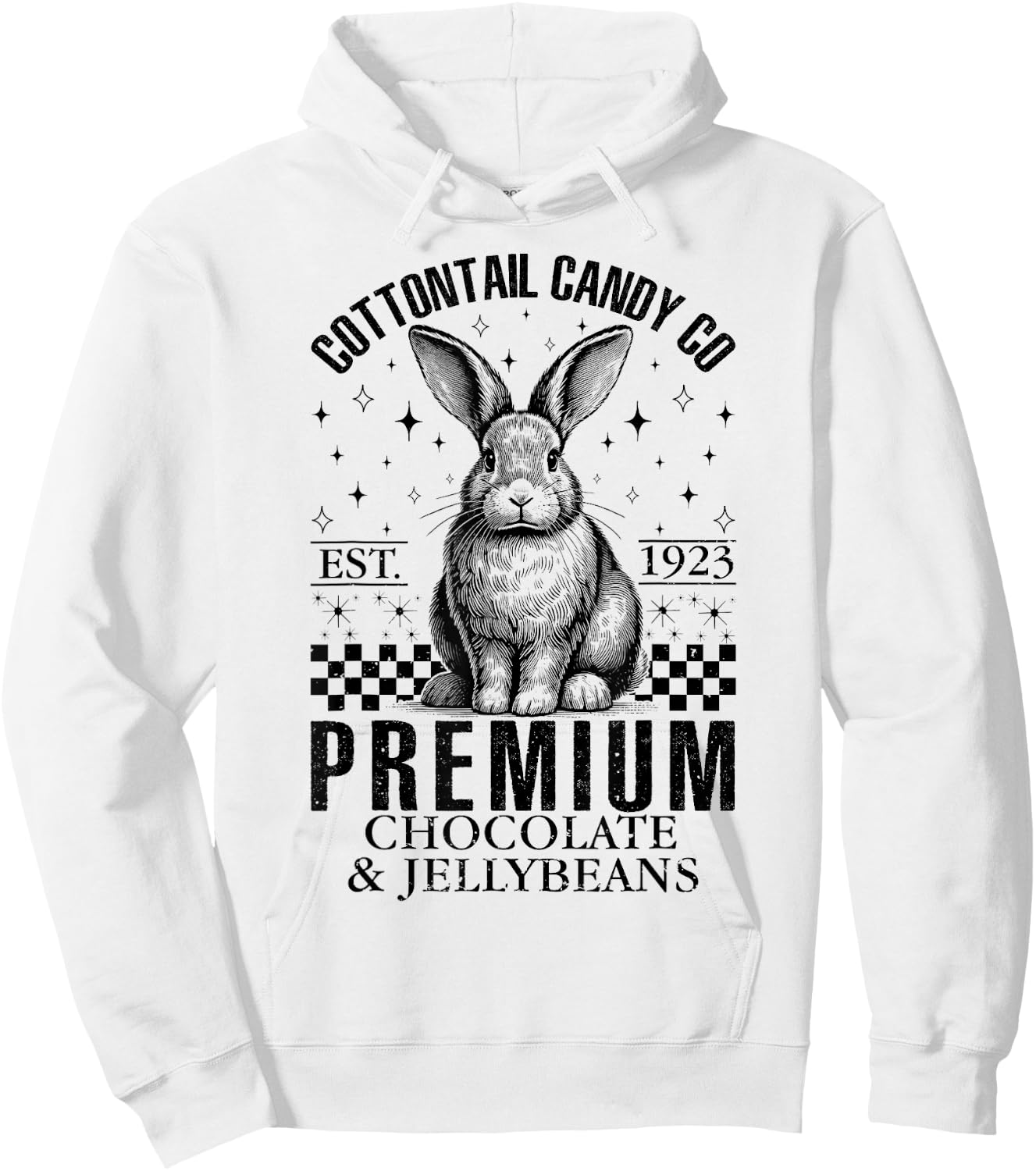 Cottontail Candy Company Chocolate Cute Bunny Easter Day Hoodie - Hoodie | White