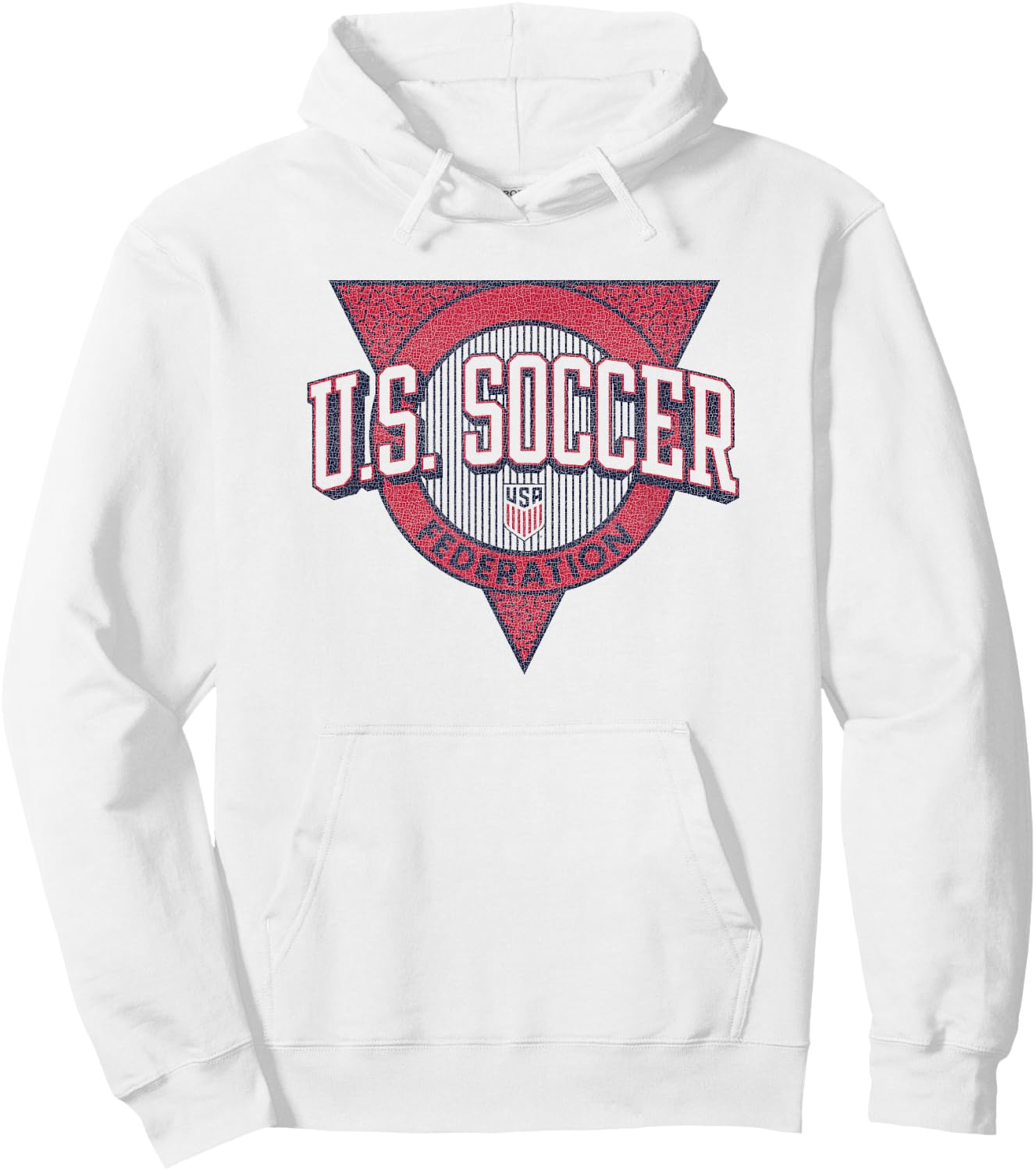 U.S. Soccer Retro Triblock White USMNT Officially Licensed Hoodie - Hoodie | White