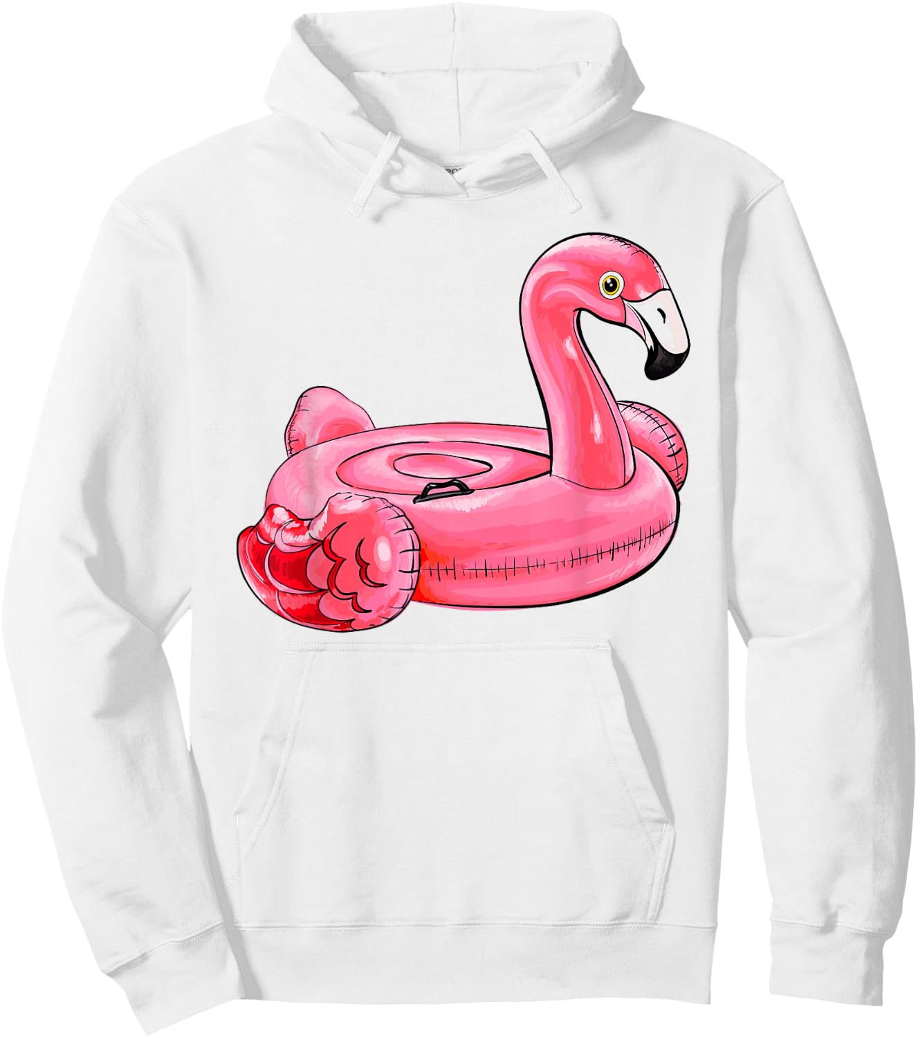 Colorful Flamingo Pool Float Tropical Summer Hoodie - Hoodie | White
