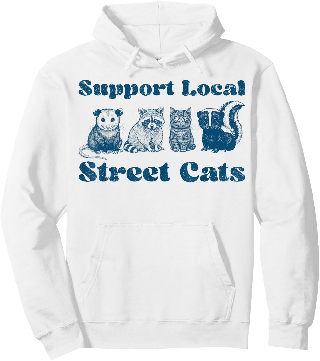 Support Local Street Cats Team Trash Opossum Raccoon Rat Hoodie - Hoodie | White