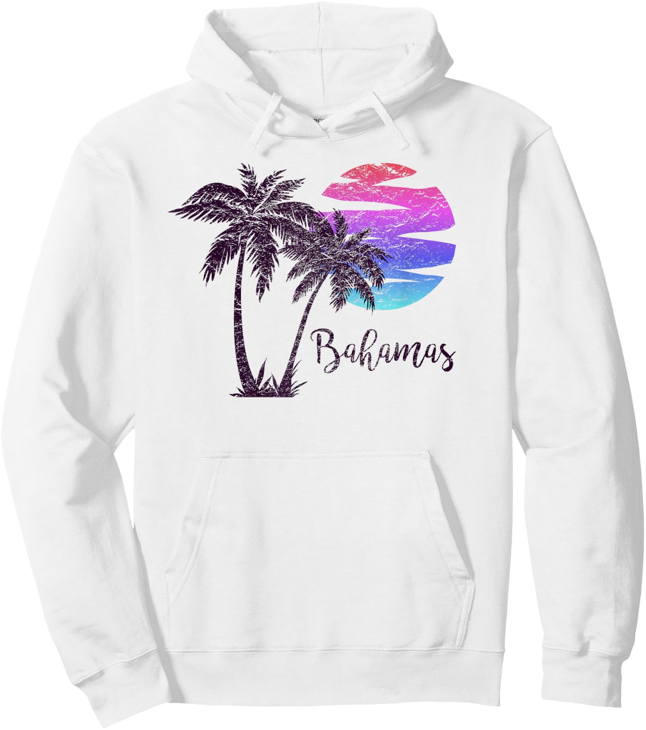 Bahamas Beach Vacation Souvenir Retro Vintage Sunset Graphic Men Women Girls Kids Hoodie - Hoodie | White