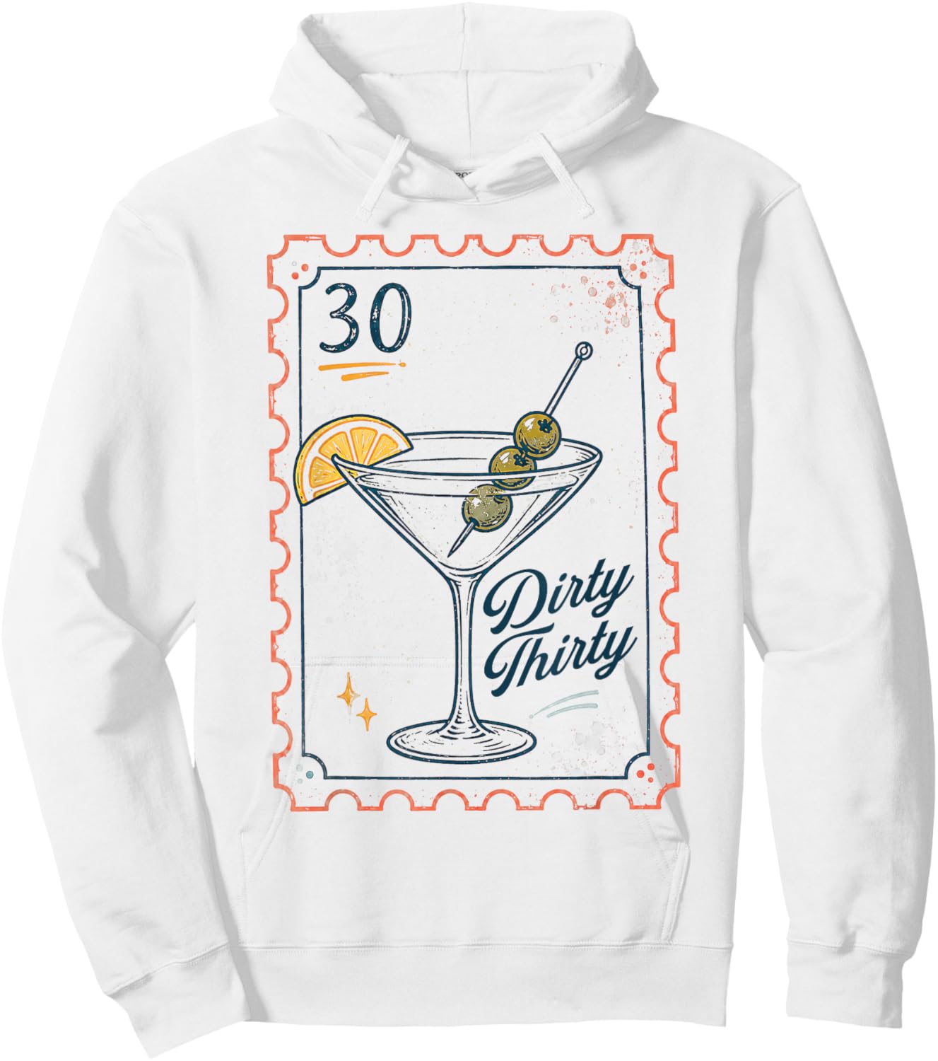 30th Birthday Queen Drinking Lover Martini Dirty A Thirty Hoodie - Hoodie | White