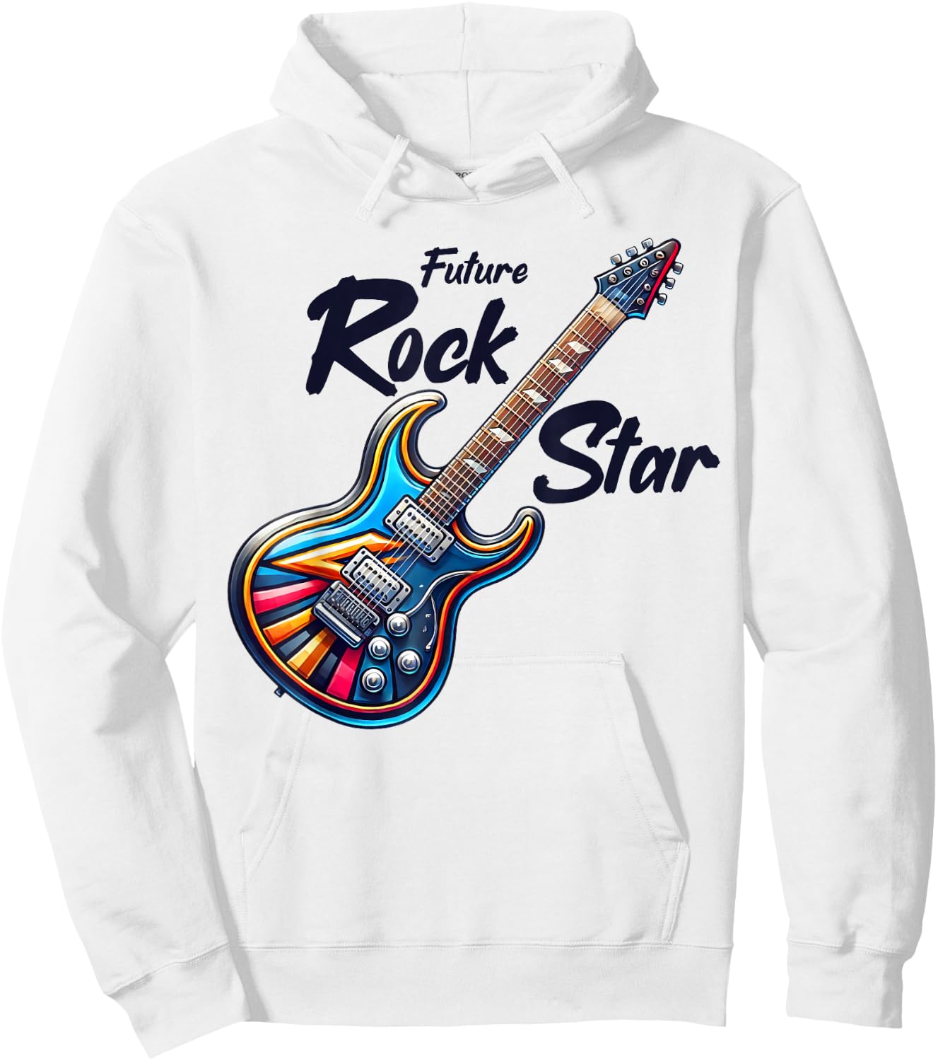 Future Rock Star, Guitar Band, Funny Rock, Girls Boys Kids , grey, S Hoodie - Hoodie | White