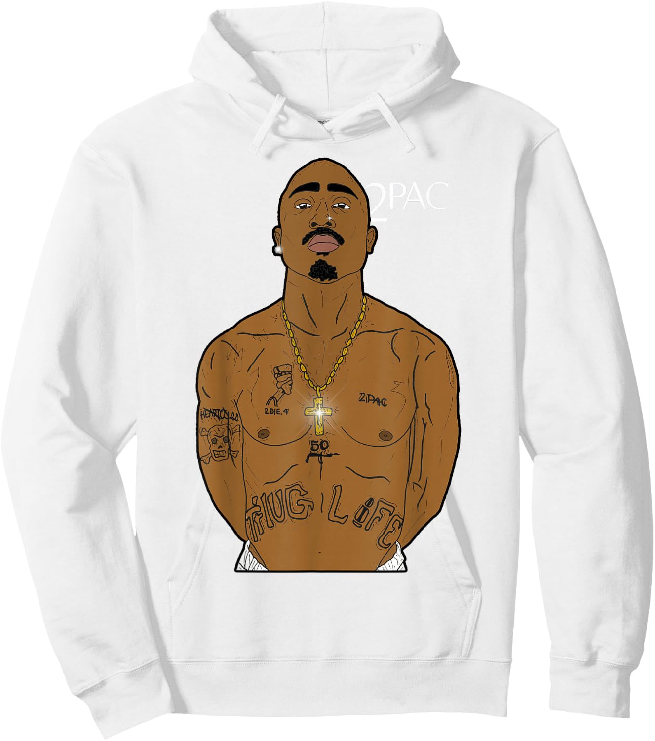 Official Tupac Exclusive Thug Life Hoodie - Hoodie | White
