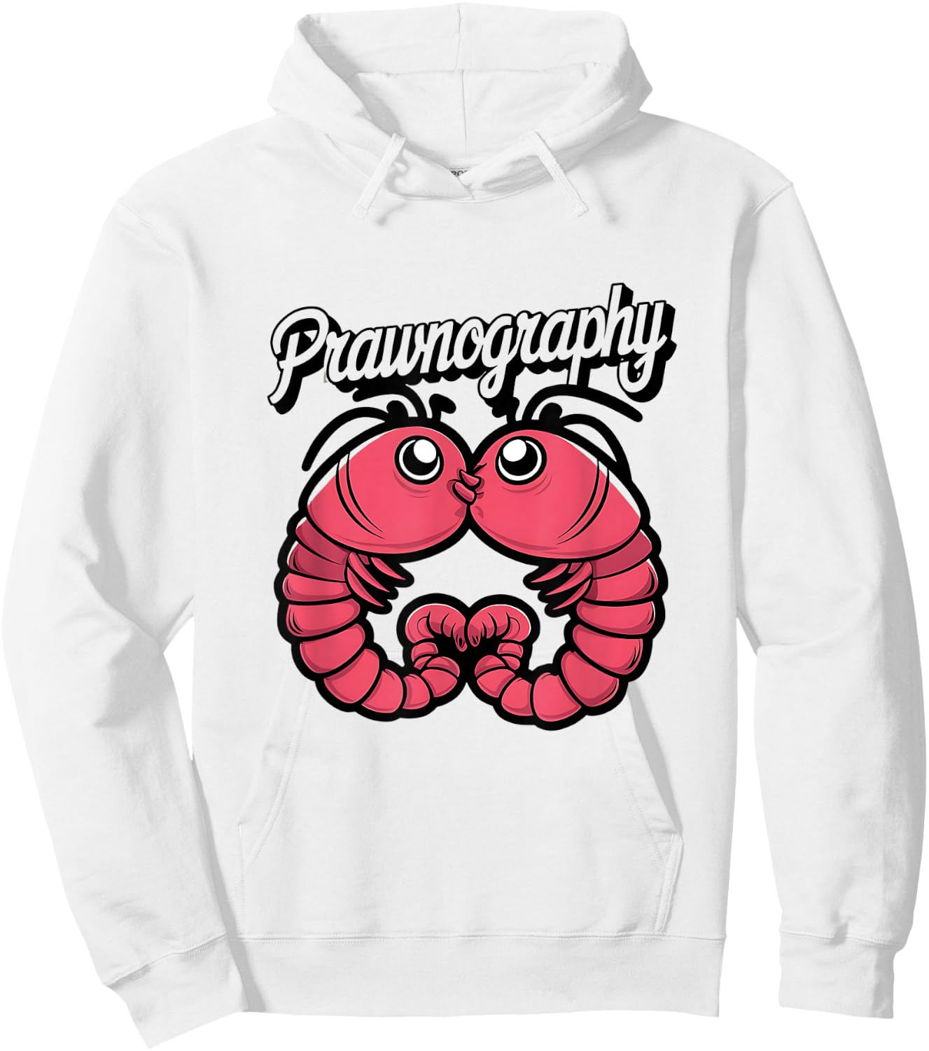 Seafood Lover Prawnography Funny Shrimp Hoodie - Hoodie | White