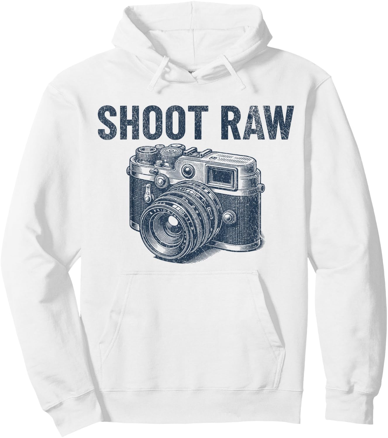 Shoot Raw Vintage Camera Photographer Retro Men's Camera Hoodie - Hoodie | White