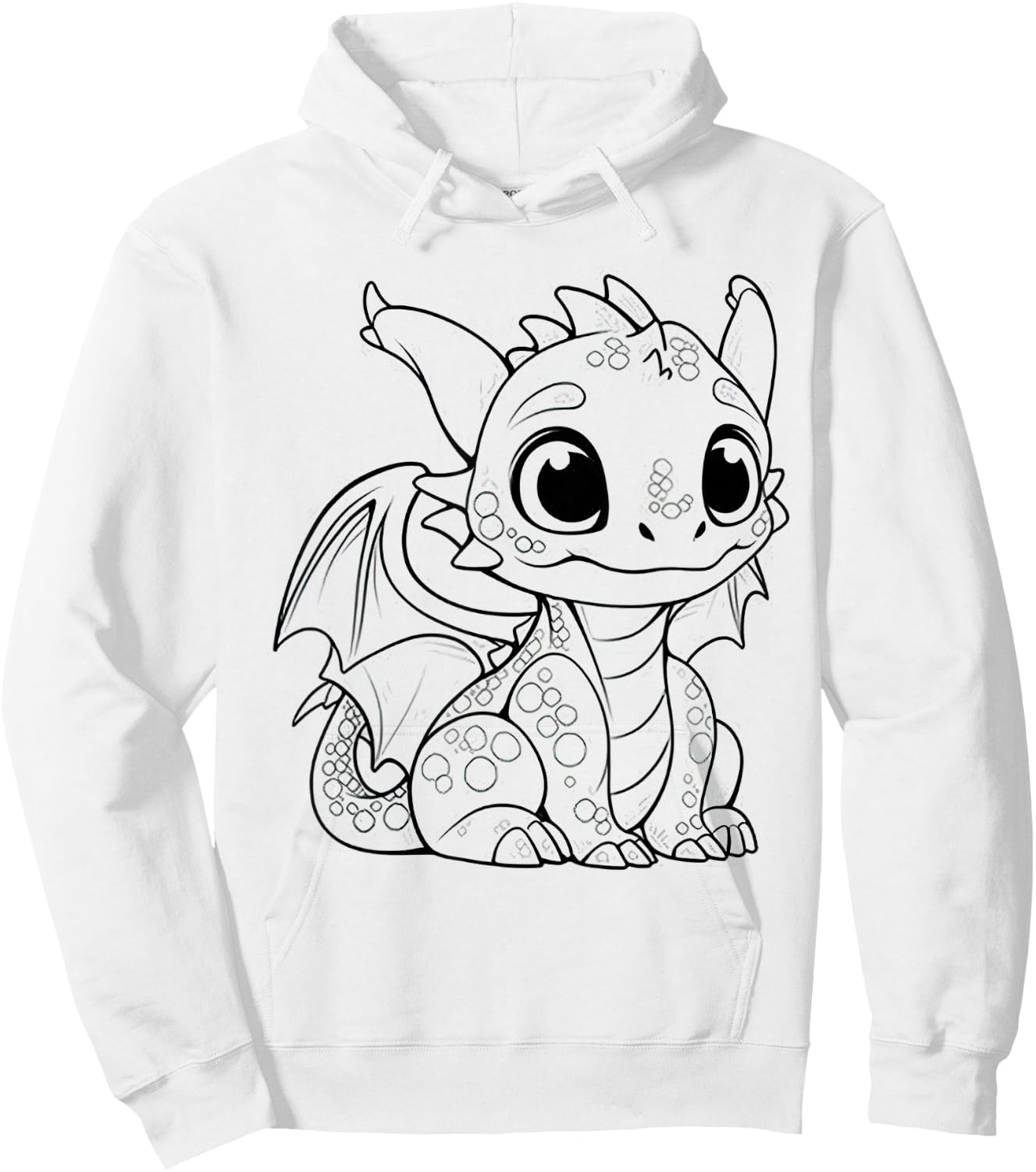 Children's Dragon Mandala to Paint & Colour, White Hoodie - Hoodie | White