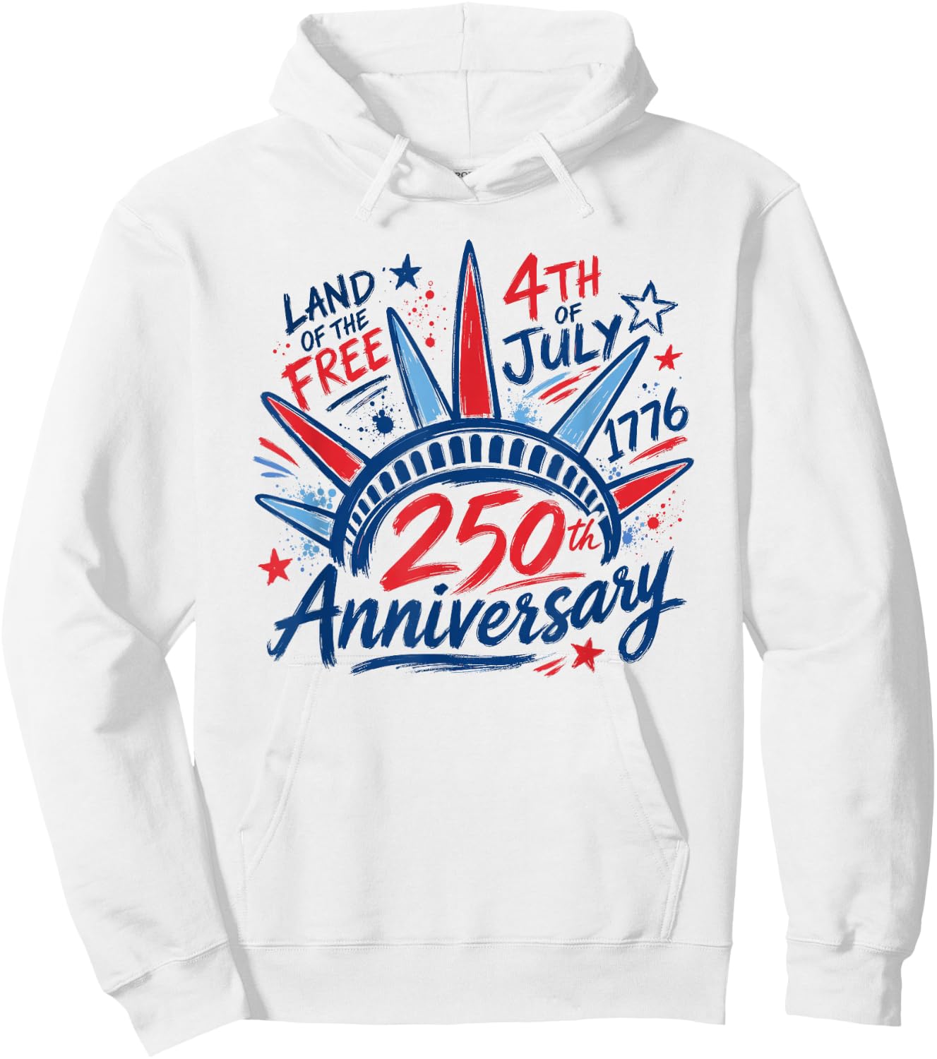 4th of July Statue of Liberty 1776 250th Anniversary Women Hoodie - Hoodie | White