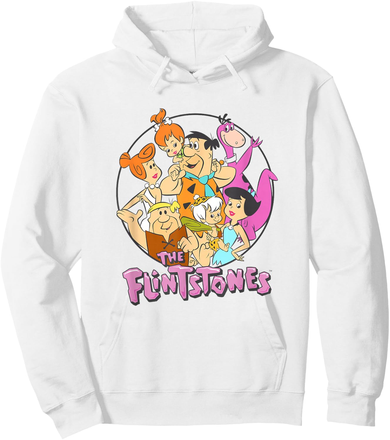 The Flintstones Classic Flintstone Family Circle Shot Small Hoodie - Hoodie | White