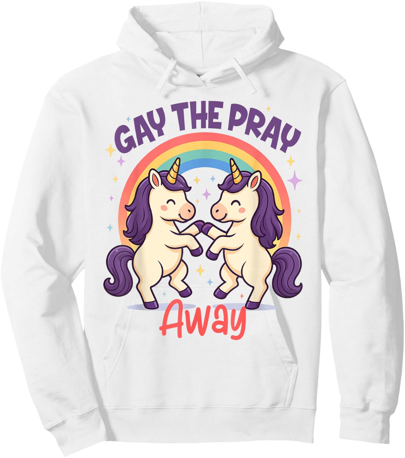 LGBT Pride Month LGBTQ Unicorn Rainbow Gay The Pray Away Hoodie - Hoodie | White
