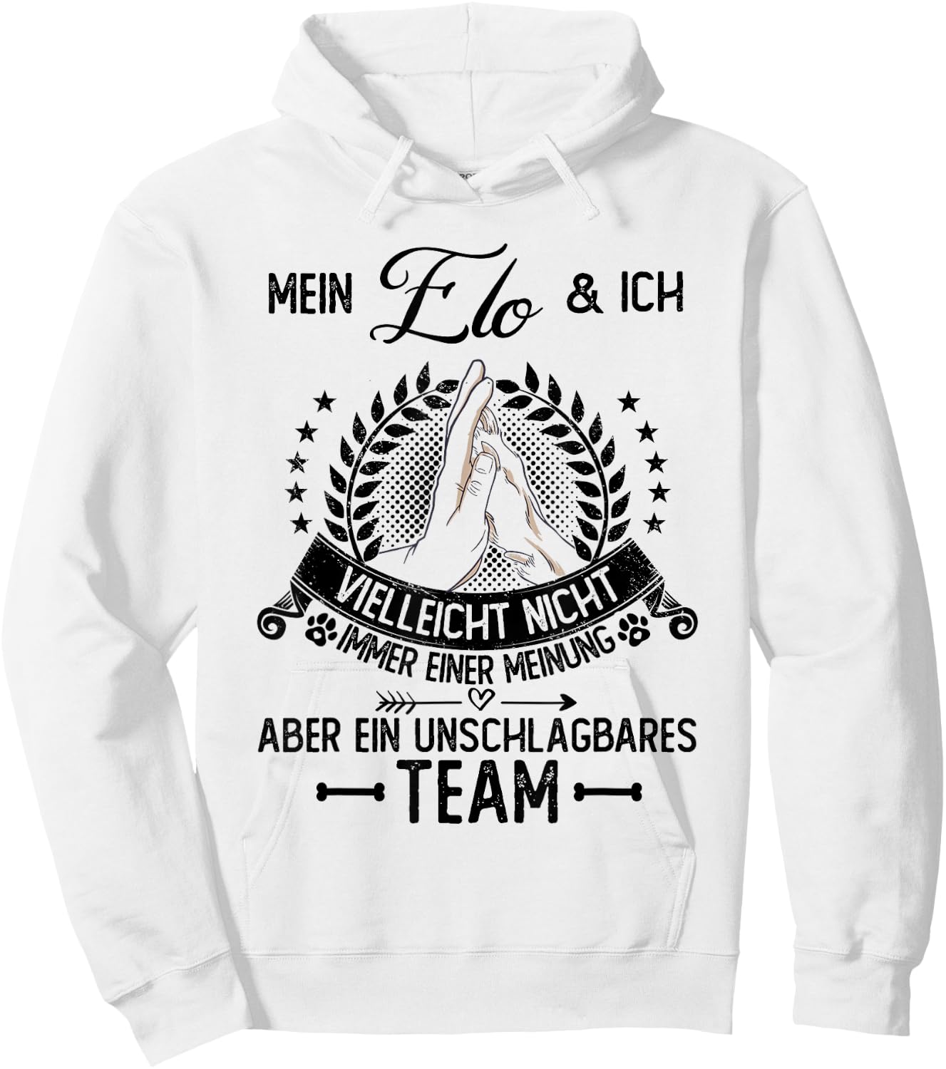Elo Geschenke & Gassi Outfit | nicht immer einer Meinung | Hund & Hunde , Weiß, S, , Kurzarm, Klassisch, Polyester 100%, Cartoon, Weihnachten, Geburtstag, Hunde, Komfort Hoodie - Hoodie | White