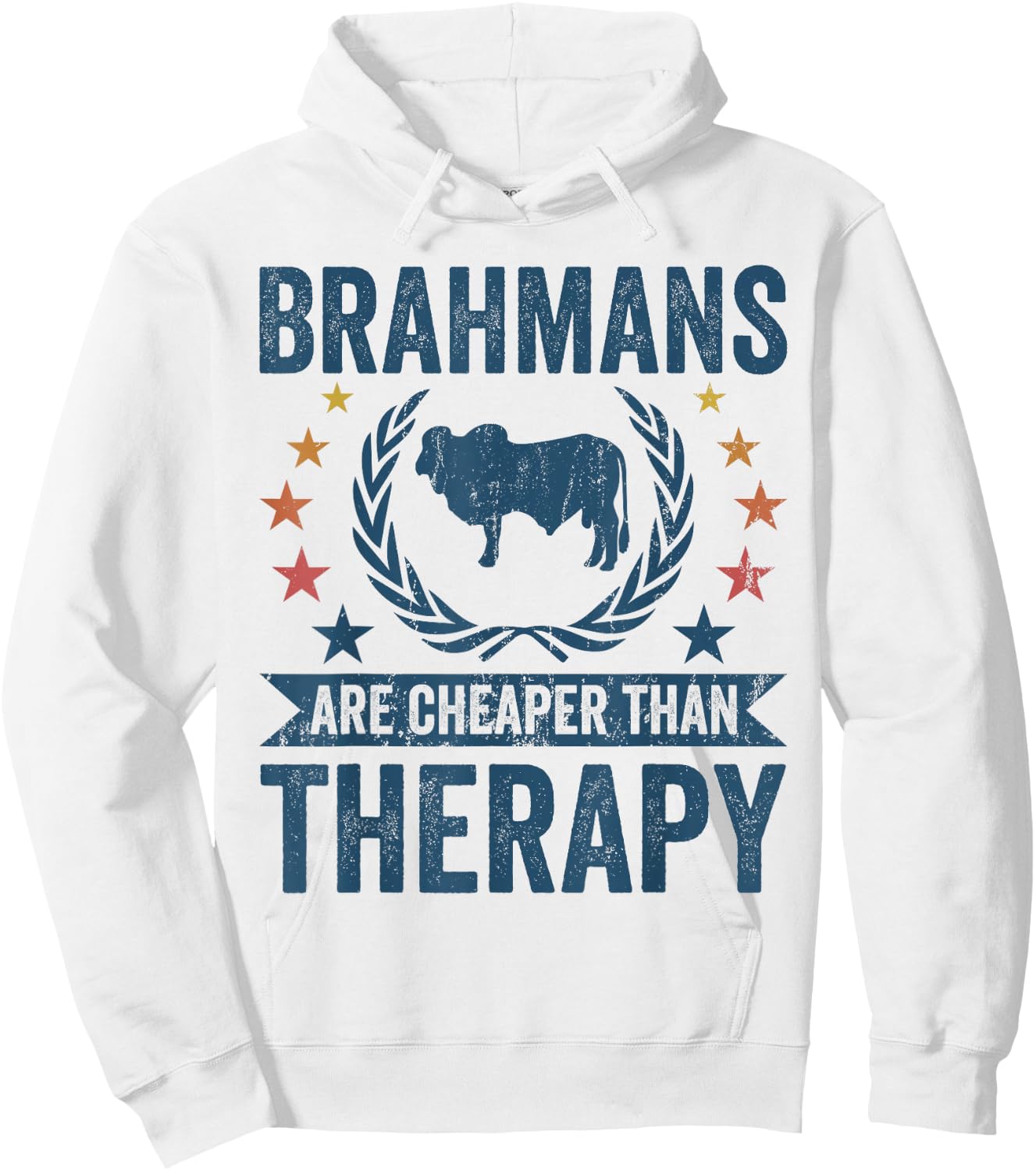 Cow Cheaper Therapy - Cattle Farmer Rancher Brahman Hoodie - Hoodie | White