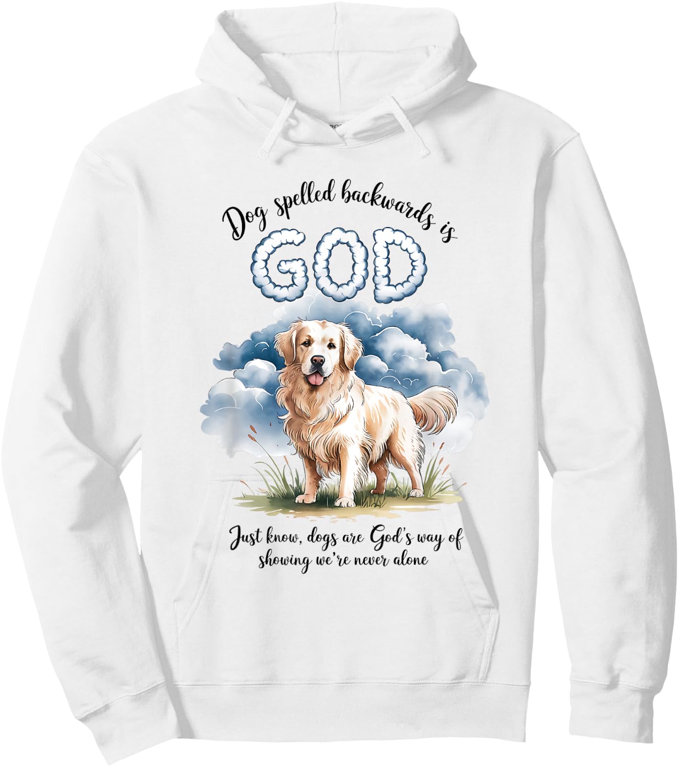 Dog Spelled Backwards is God English Cream Golden Retriever Women Hoodie - Hoodie | White