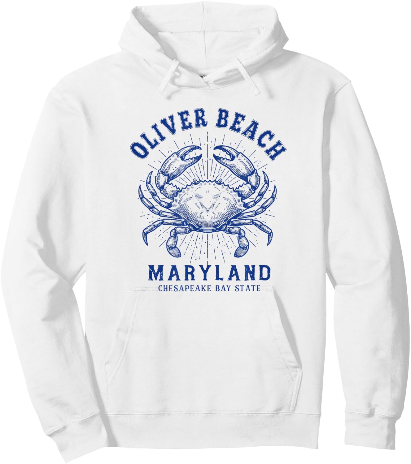 Maryland Blue Crab Coastal Oliver Beach MD Design Hoodie - Hoodie | White