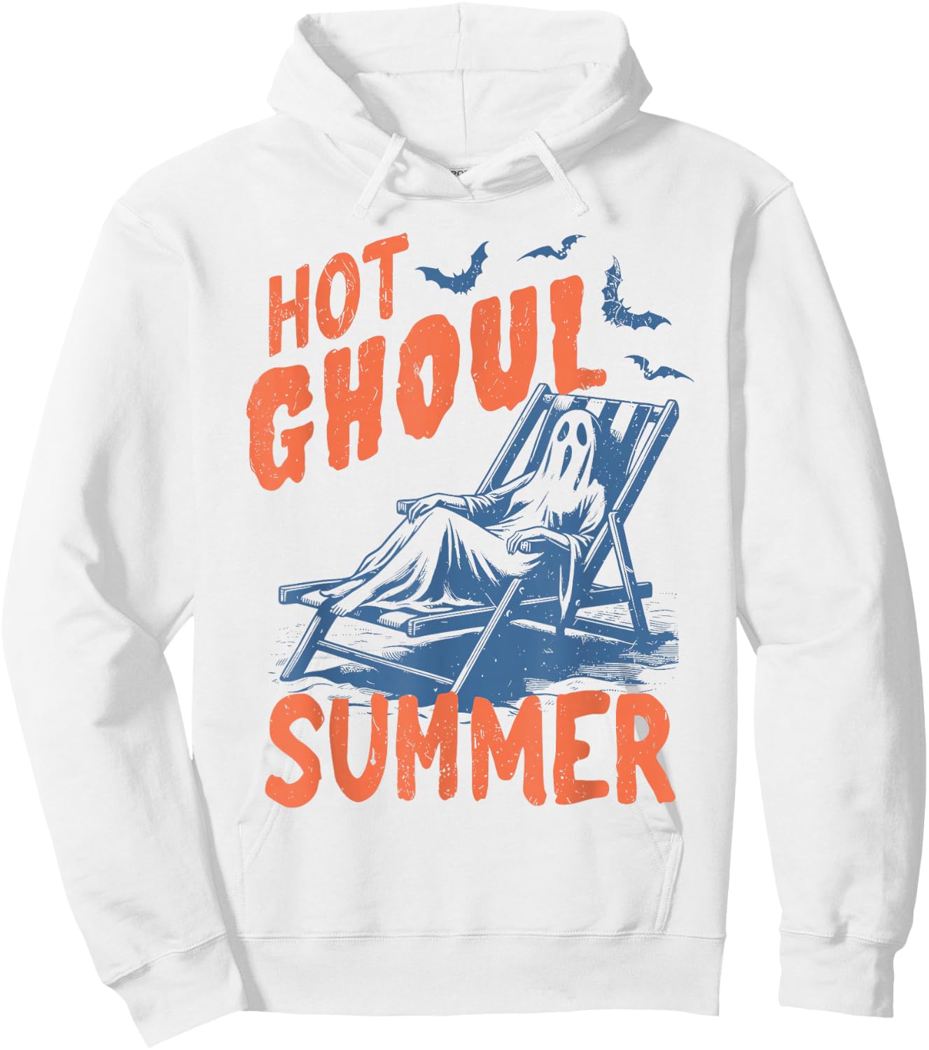 Retro Hot Ghoul Summer Summerween Ghost Halloween Hoodie - Hoodie | White