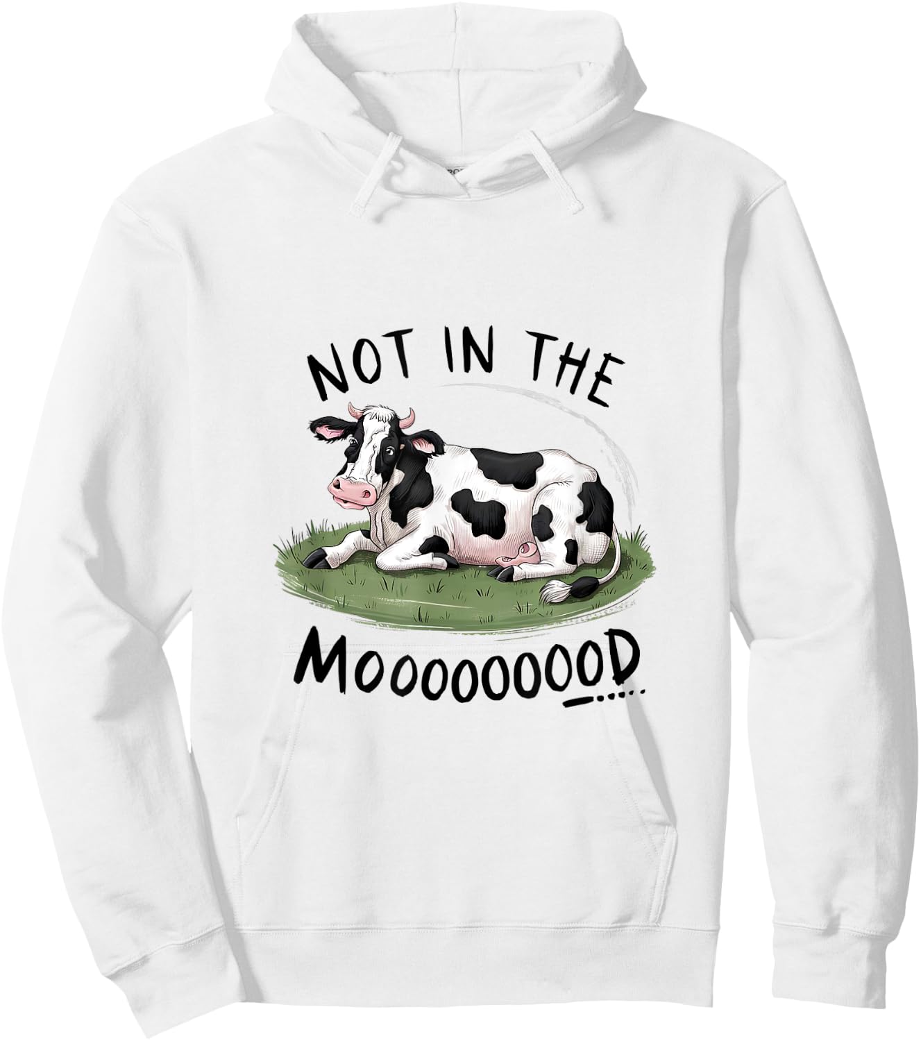Not In The Mood Funny Cow Hoodie - Hoodie | White