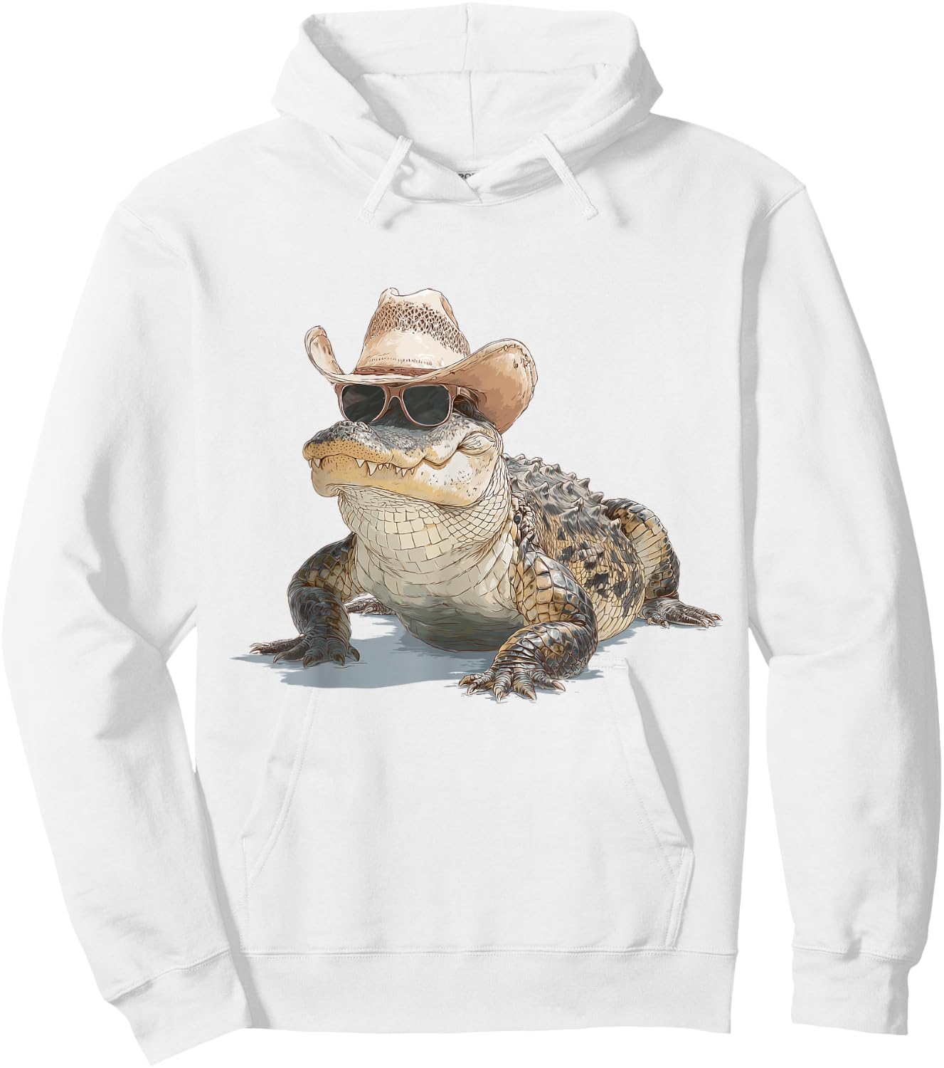 Alligator Cowboy Hat Gator Crocodile Reptile Lover Funny Hoodie - Hoodie | White