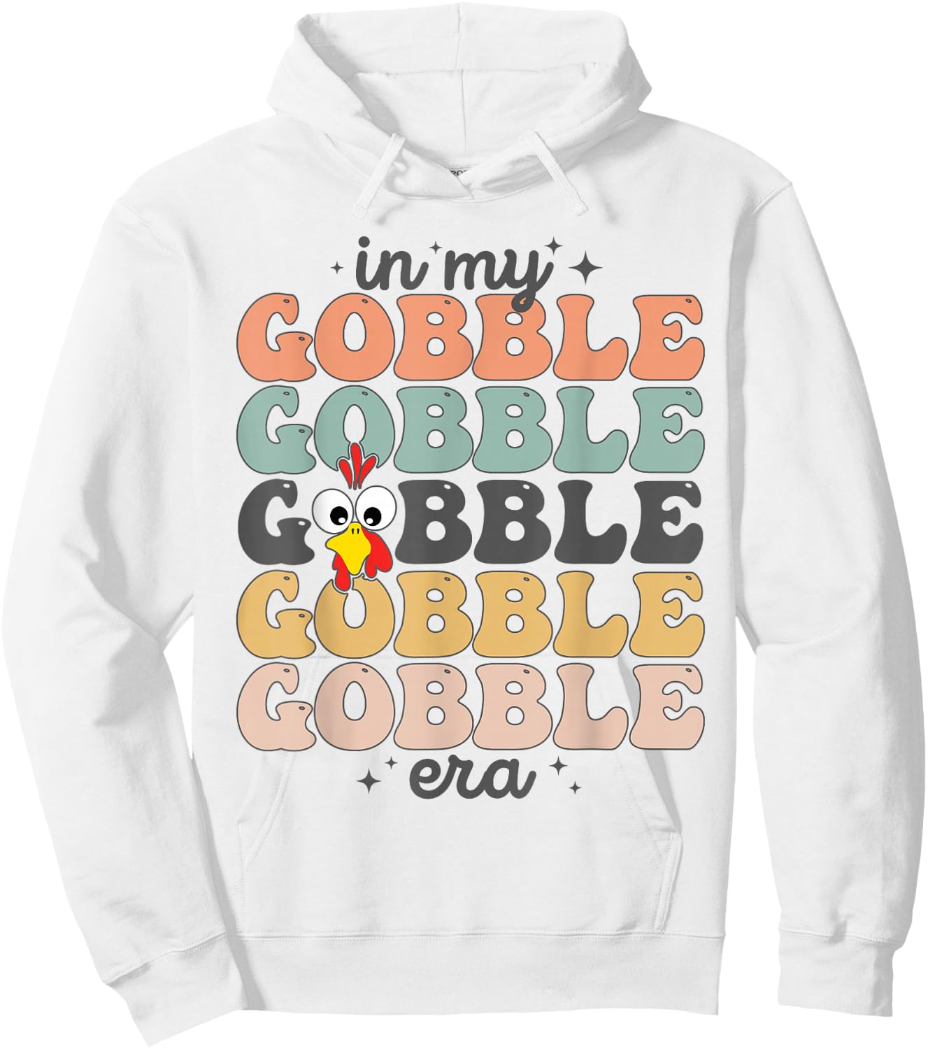 In My Gobble Era Thanksgiving Turkey Hoodie - Hoodie | White