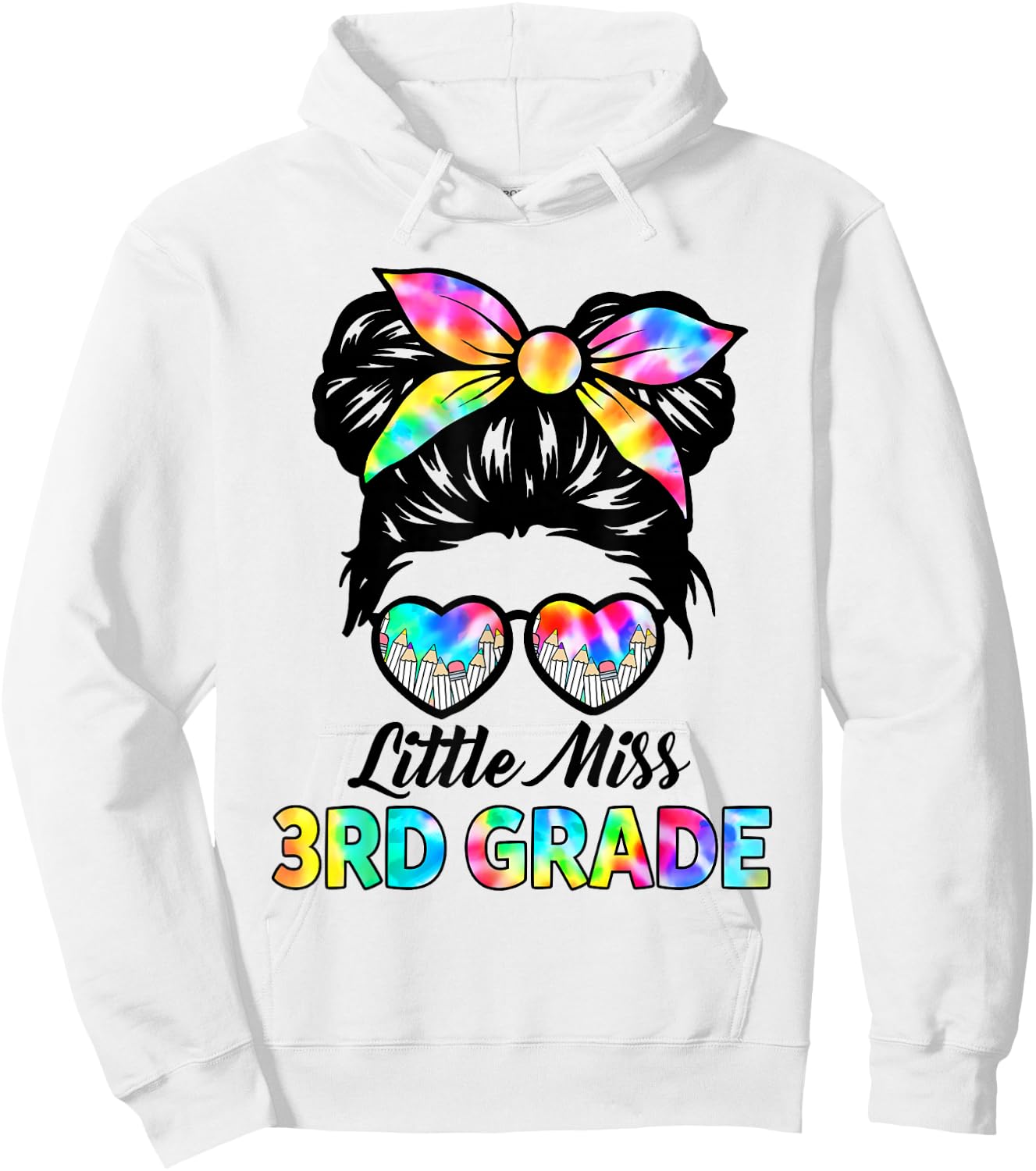 Little Miss 3rd Grade Back To School Third Grade Girls Kids Hoodie - Hoodie | White