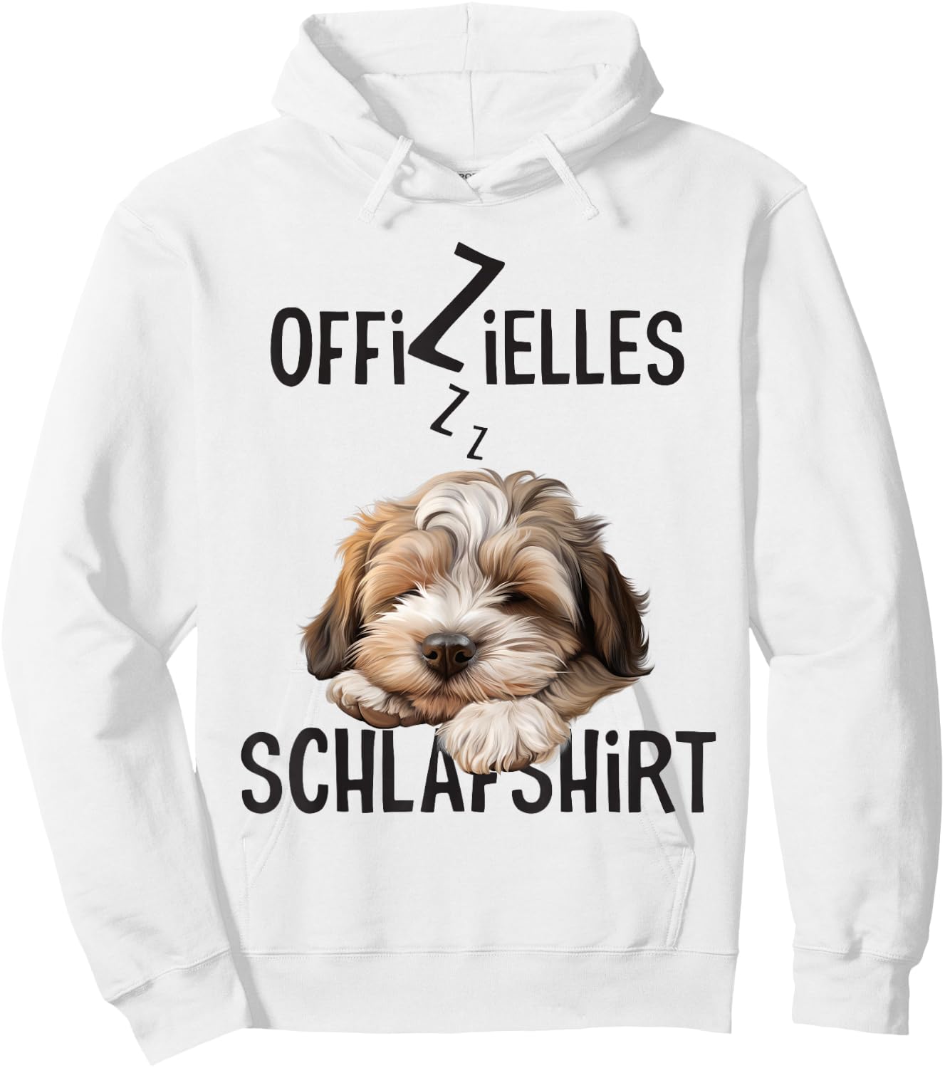 Official Sleep Shirt with Dog Funny Lion Dog Motif , White Hoodie - Hoodie | White