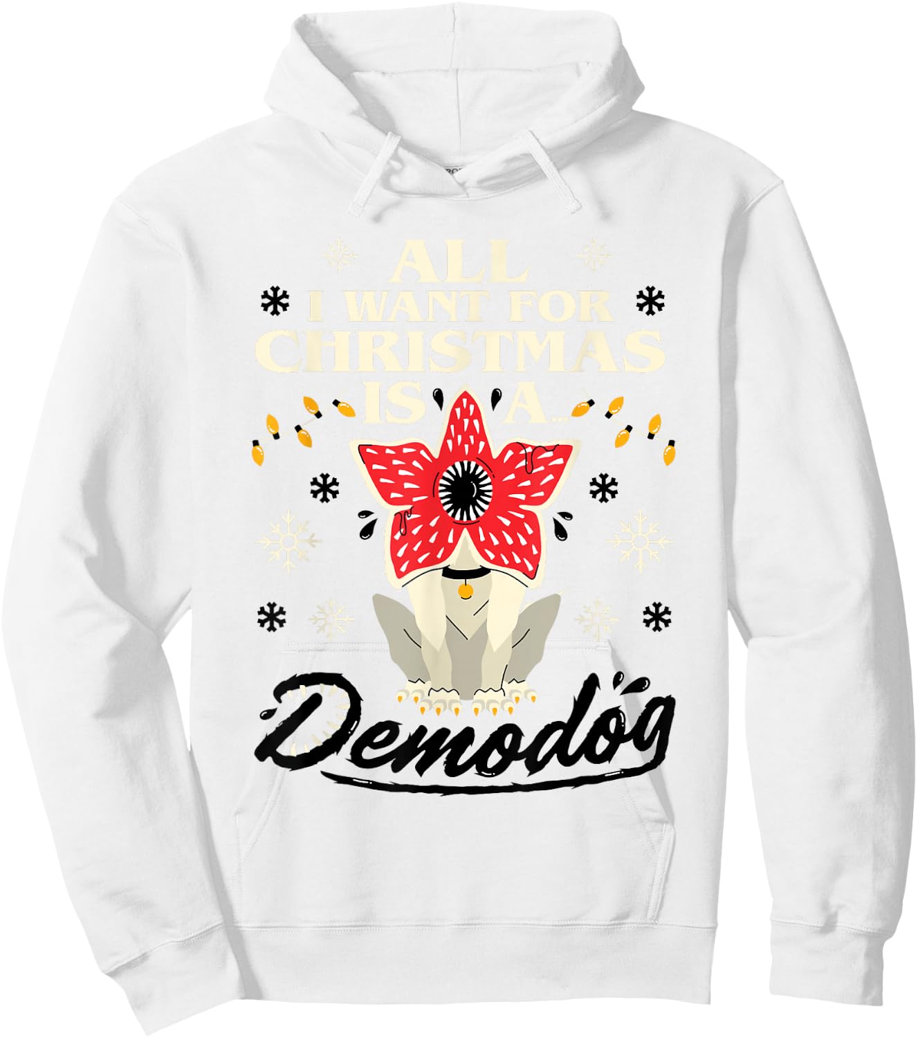 Stranger Things Demodog Christmas , Red, S Hoodie - Hoodie | White