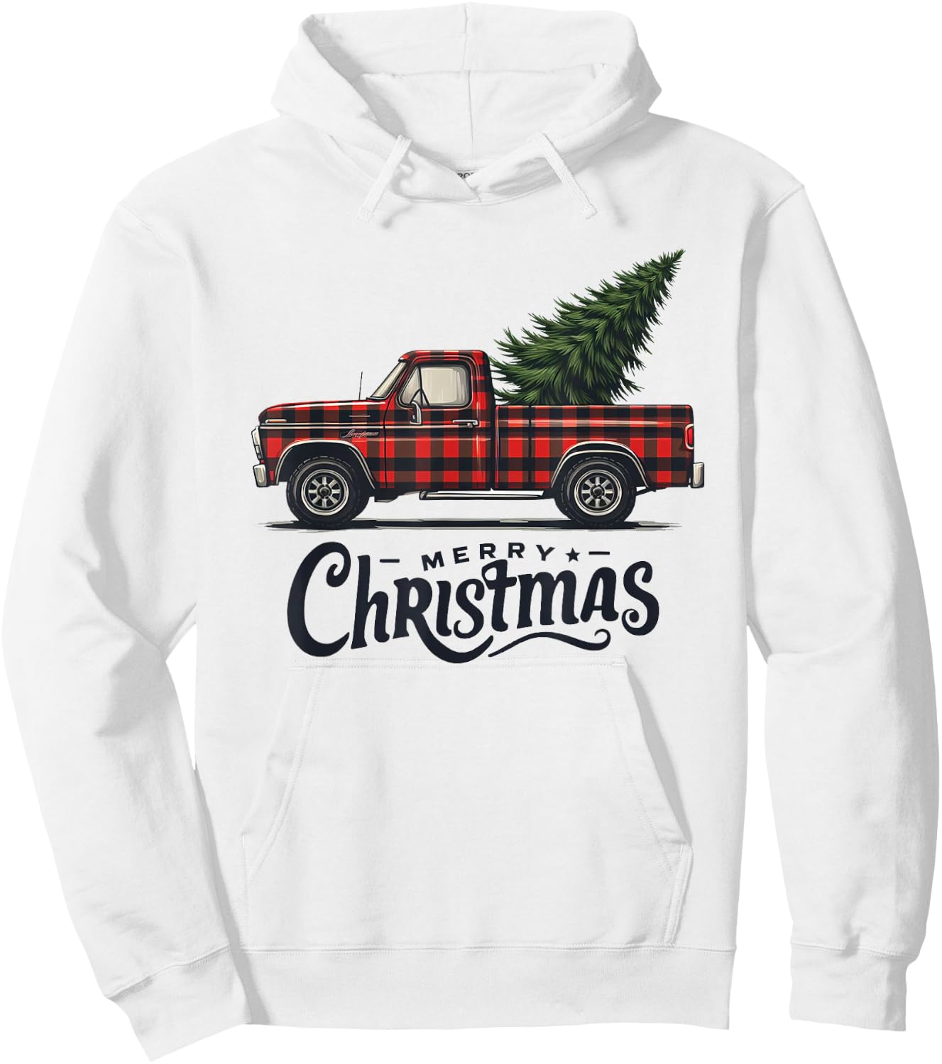 Buffalo Bliss Plaid Haul Holiday Christmas Tree Edition Hoodie - Hoodie | White