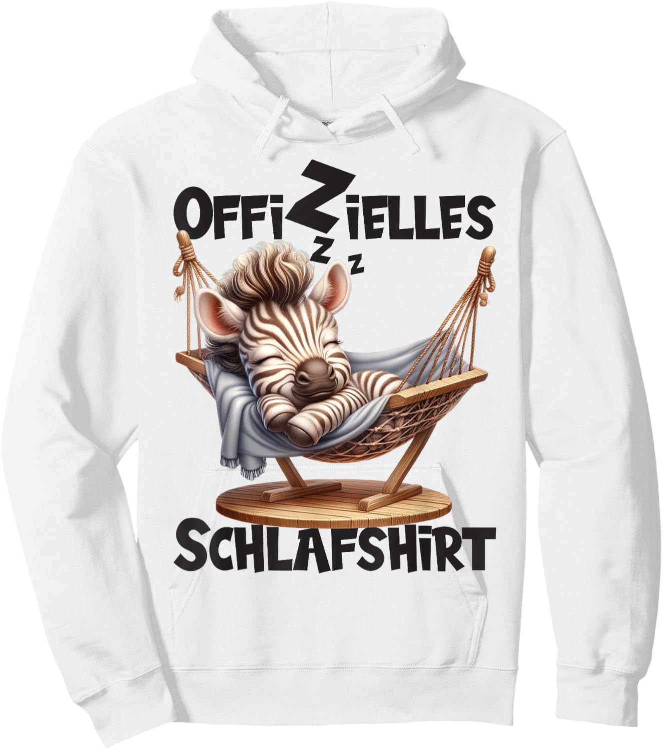 Langschläfer Geschenkidee Spruch Herren Damen Offizielles Schlafshirt Zebra Mit Tier Lustig Tiermotiv Hoodie - Hoodie | White