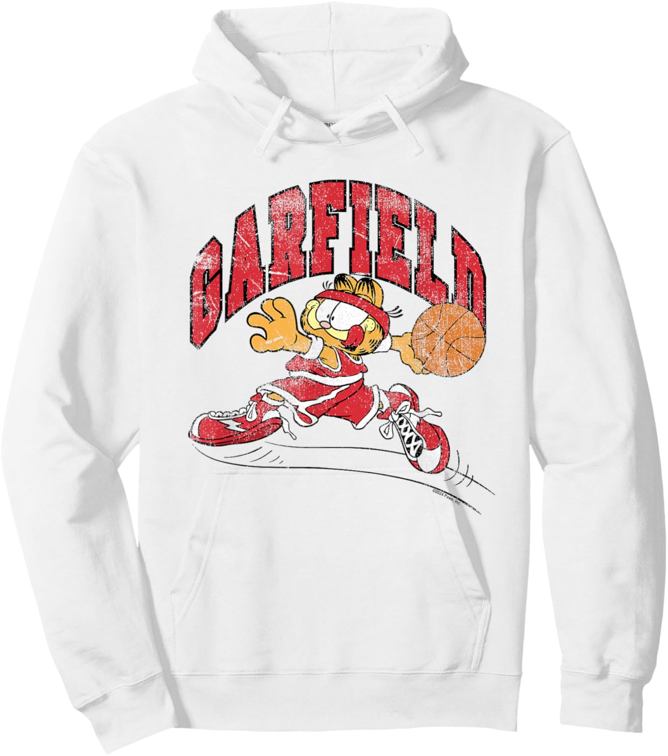Garfield Basketball , White Hoodie - Hoodie | White