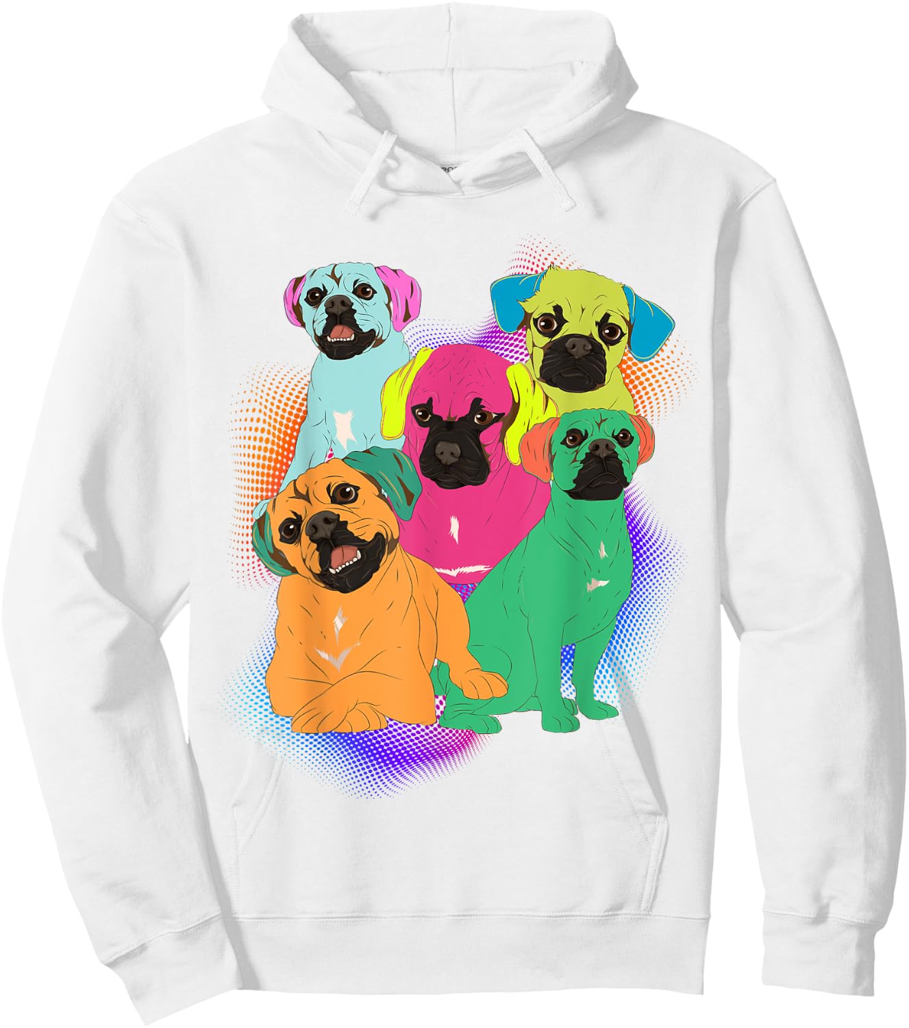 Colorful Dog Owner Puggle Lover Animal Pet Parent Puggle Hoodie - Hoodie | White