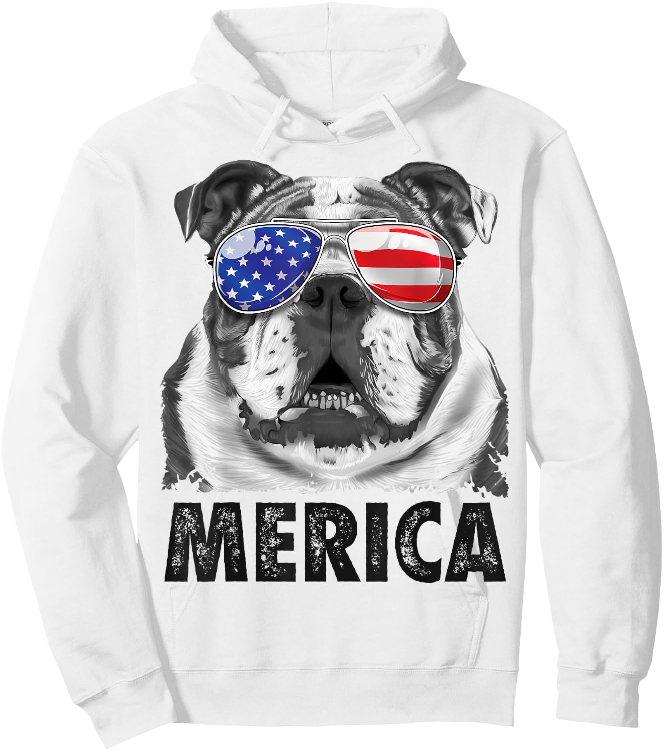 English Bulldog 4th of July Shirt Merica Men Women American Hoodie - Hoodie | White