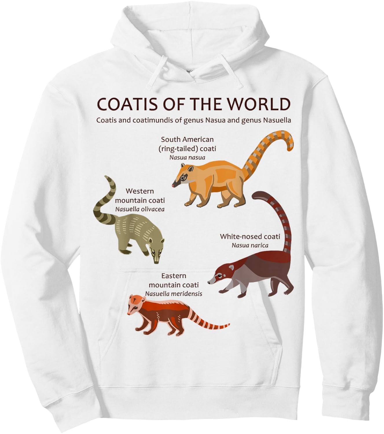 Coati and Coatimundi Species Animal Artwork Hoodie - Hoodie | White