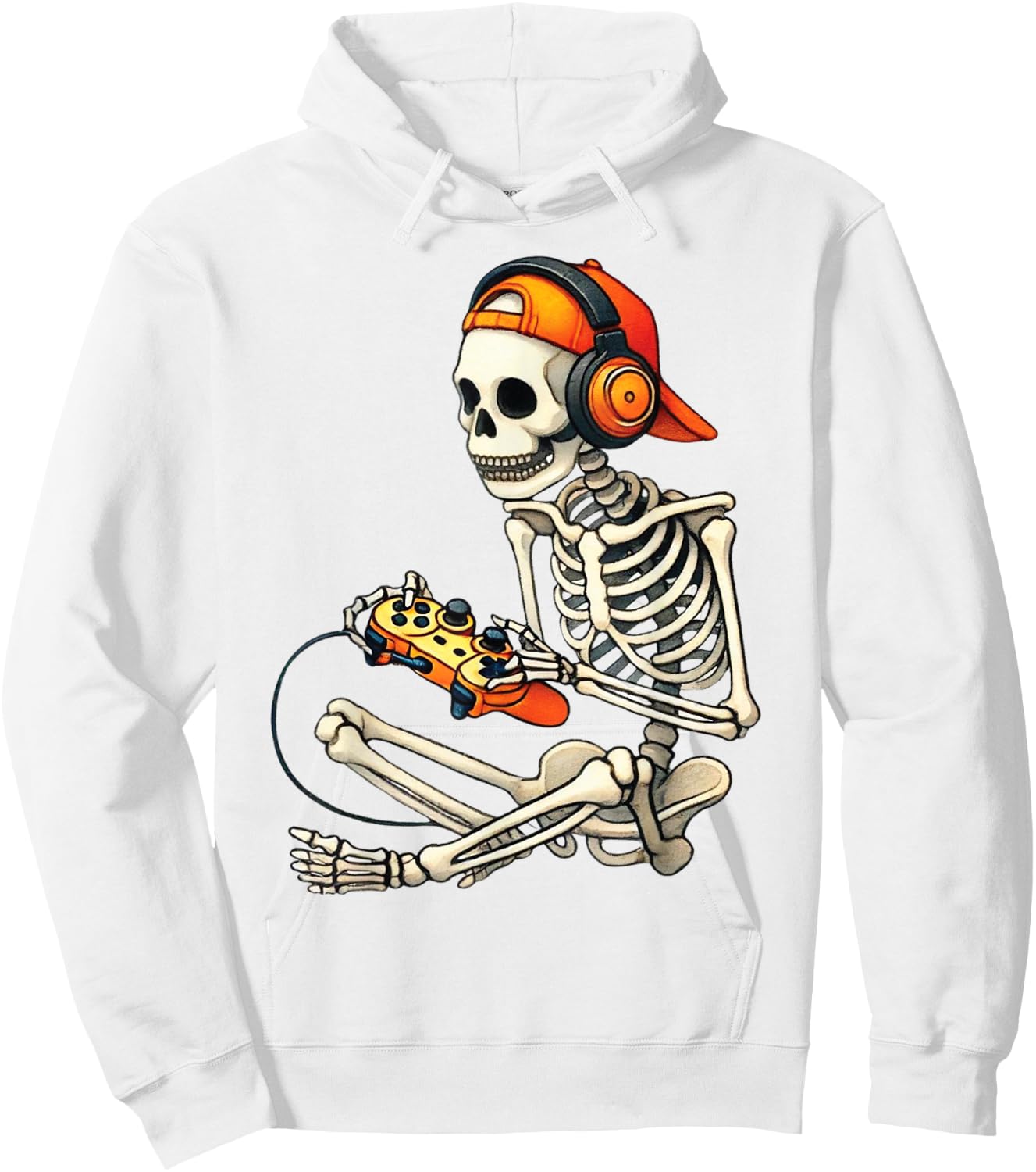 Halloween Skeleton Gamer Video Gaming Costume Boys Men Kids Hoodie - Hoodie | White