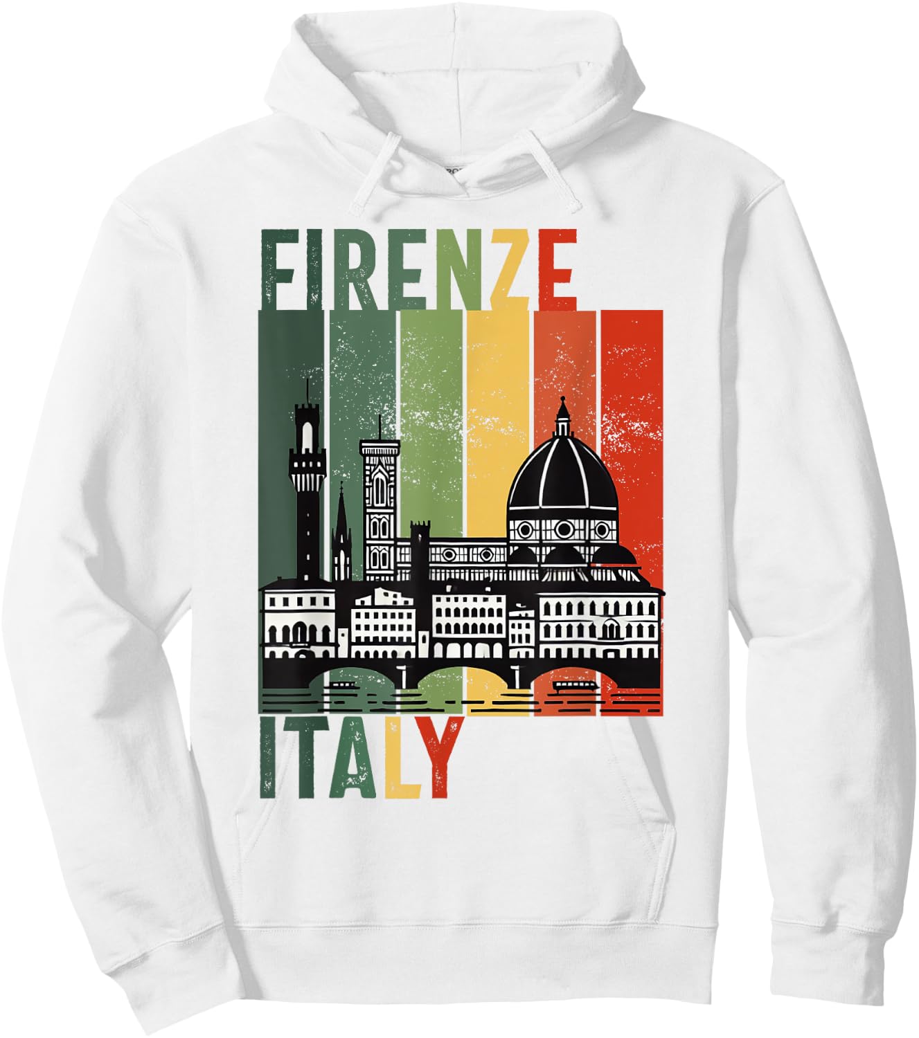 Souvenirs From Firenze Italy With Italian Vintage Florence Hoodie - Hoodie | White