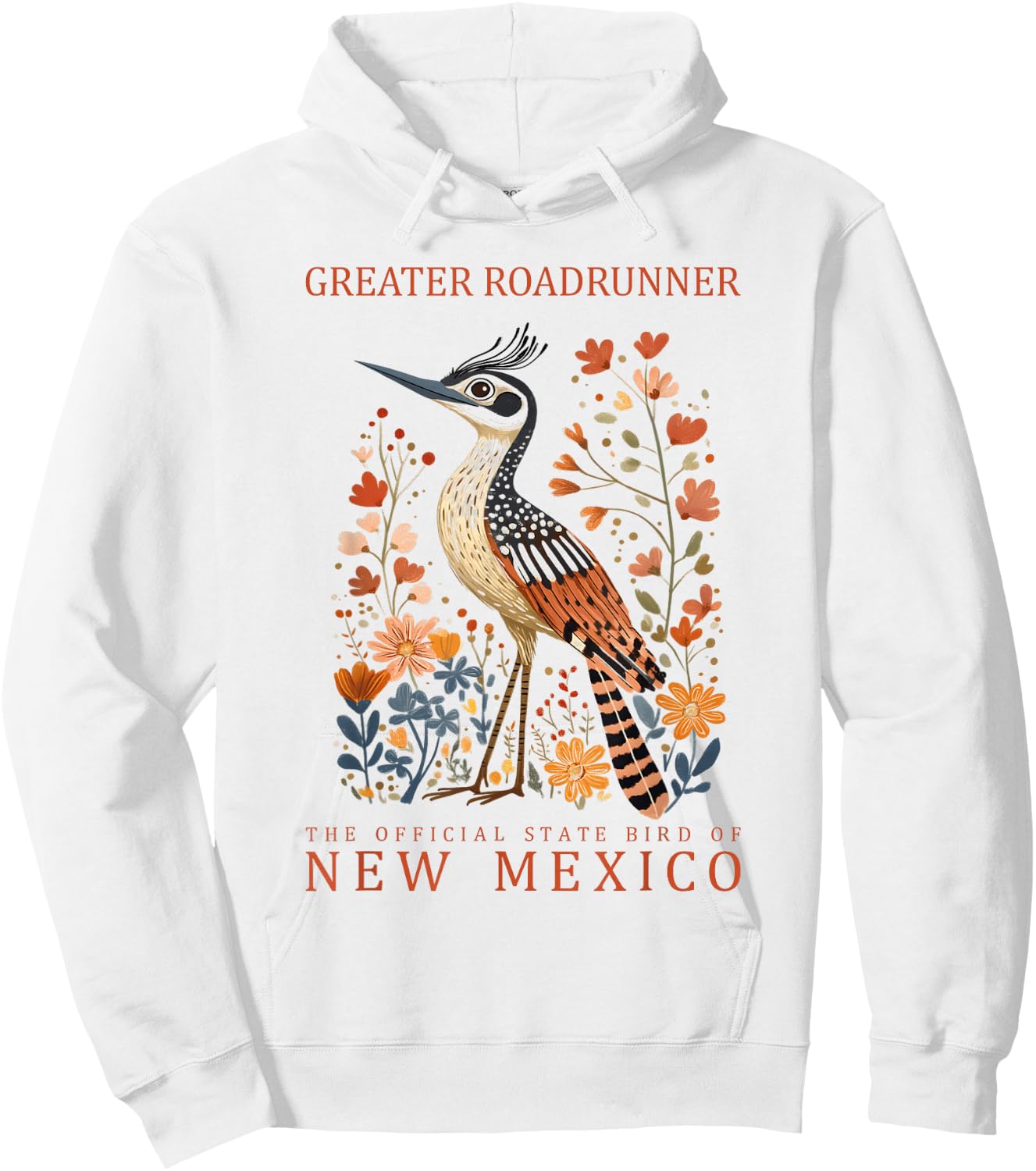 New Mexico Greater Roadrunner State Bird Art Hoodie - Hoodie | White