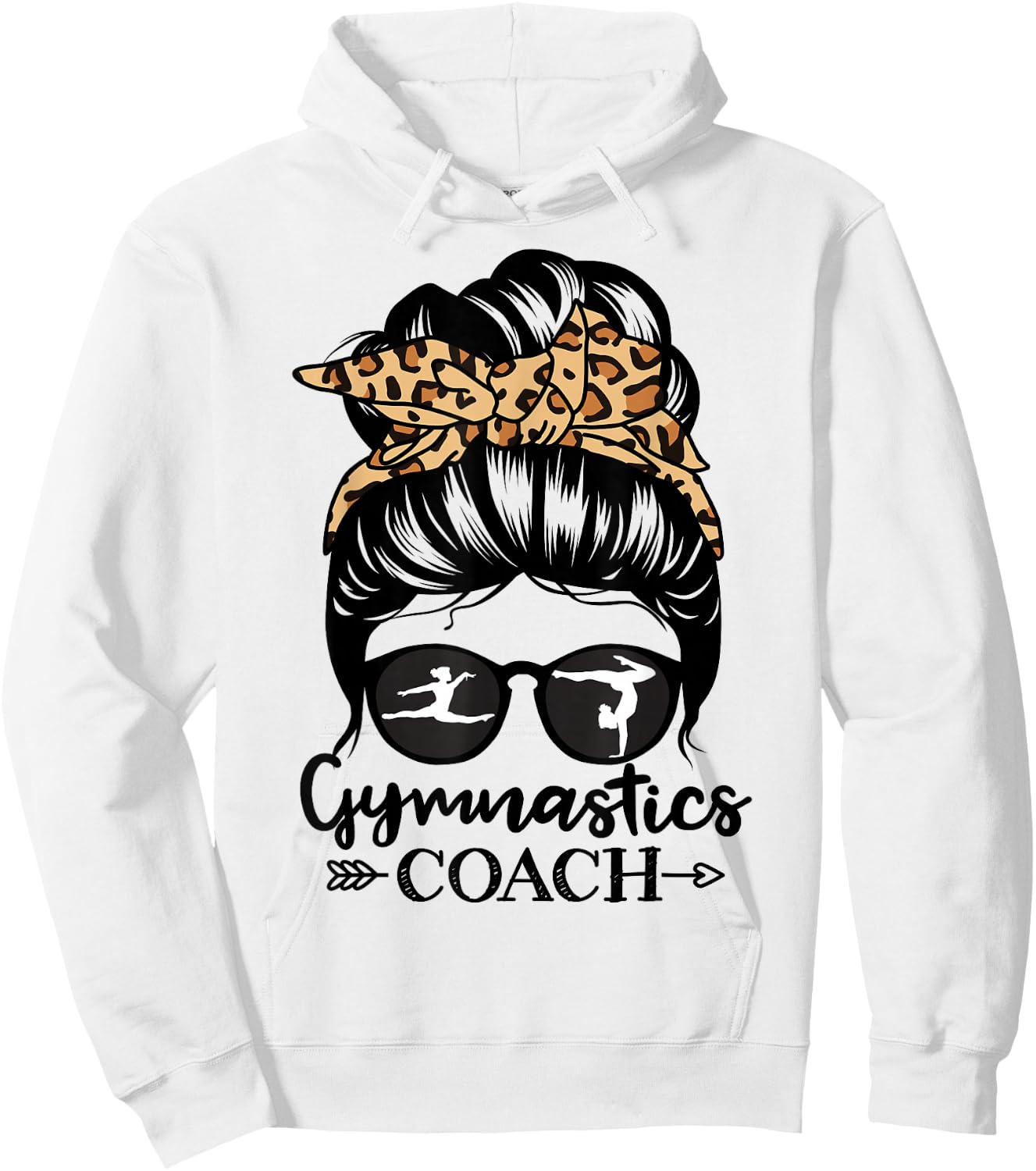 Gymnastics Coach Messy Bun Hair Funny Gymnast Coach Hoodie - Hoodie | White