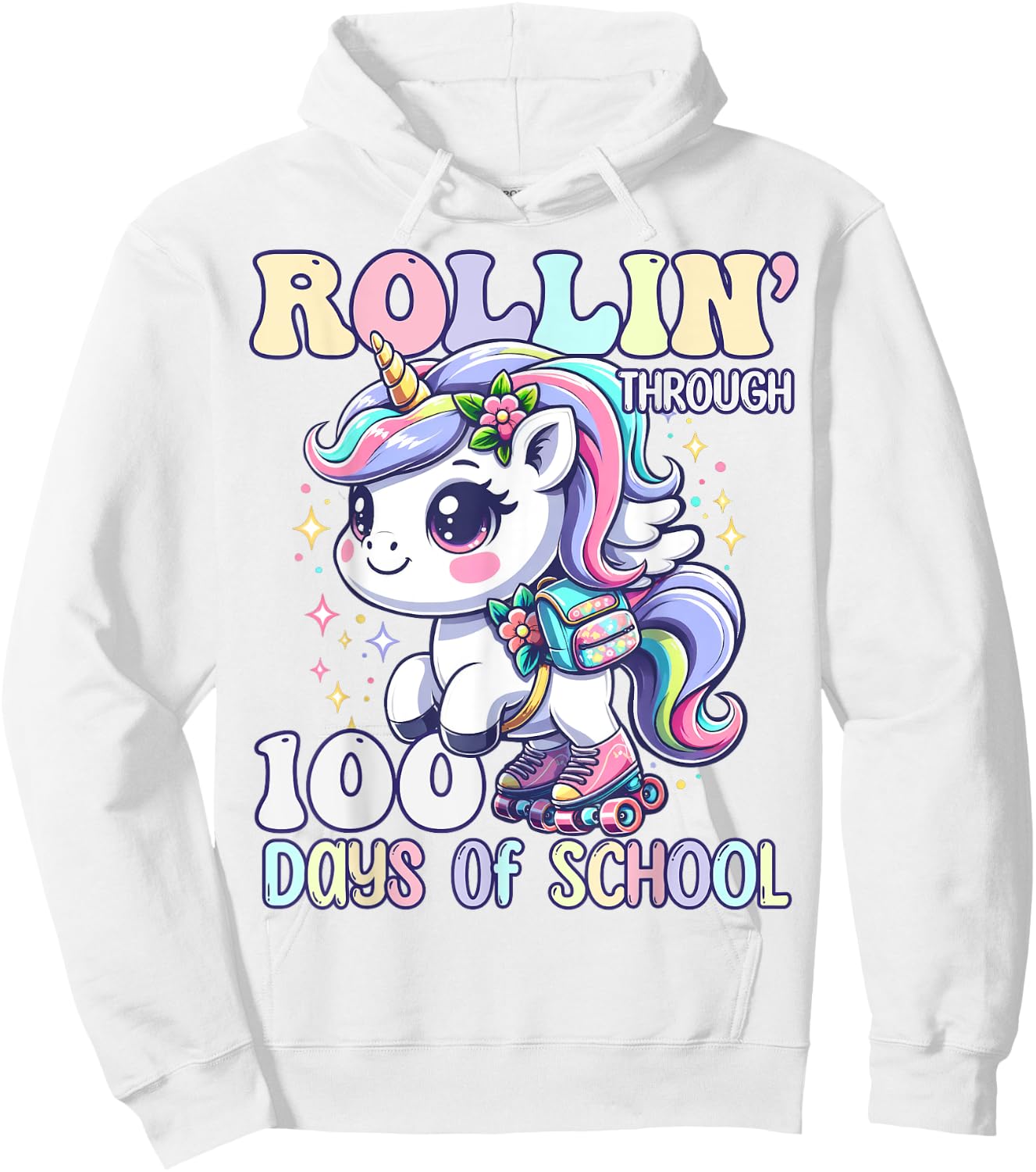 100 Days of School Girls Teacher 100th Day Unicorn Outfit Hoodie - Hoodie | White
