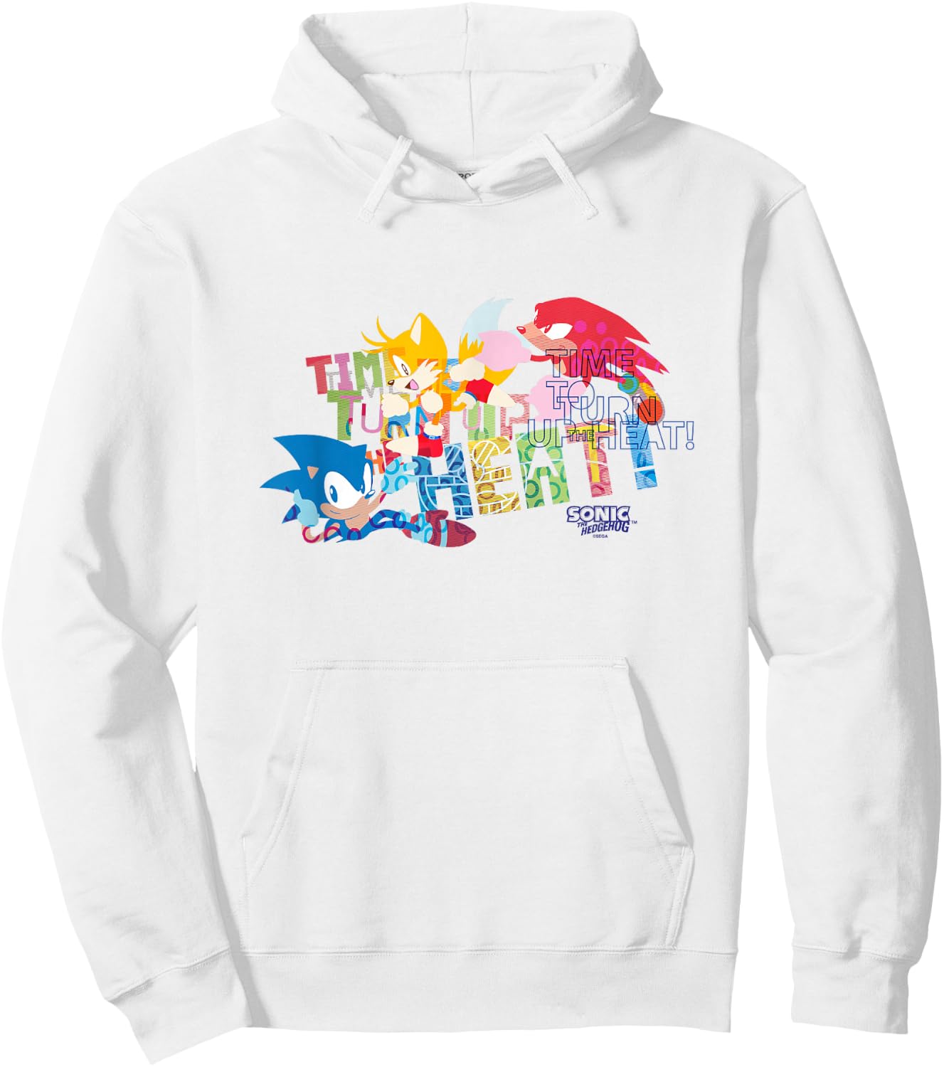 Sonic The Hedgehog Time to Turn Up The Heat Retro Shot Hoodie - Hoodie | White
