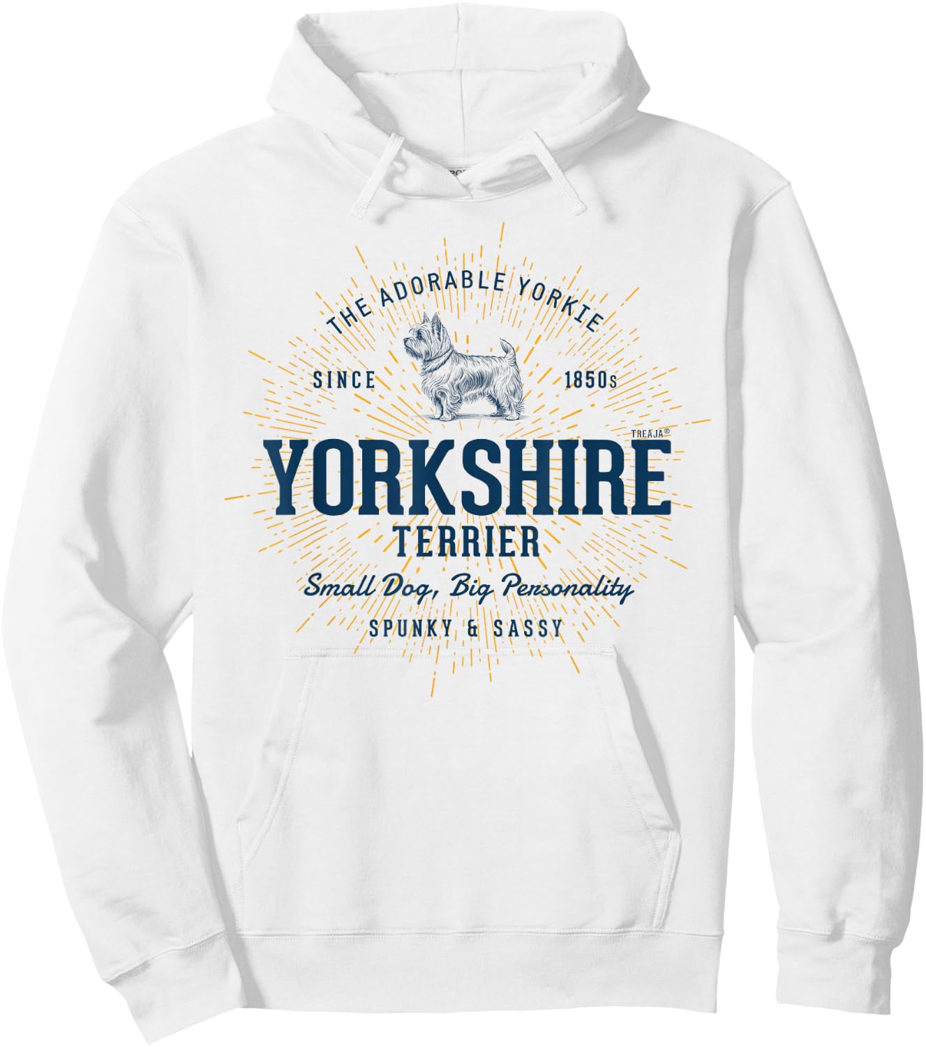 Retro Styled Yorkshire Terrier Vintage Hoodie - Hoodie | White