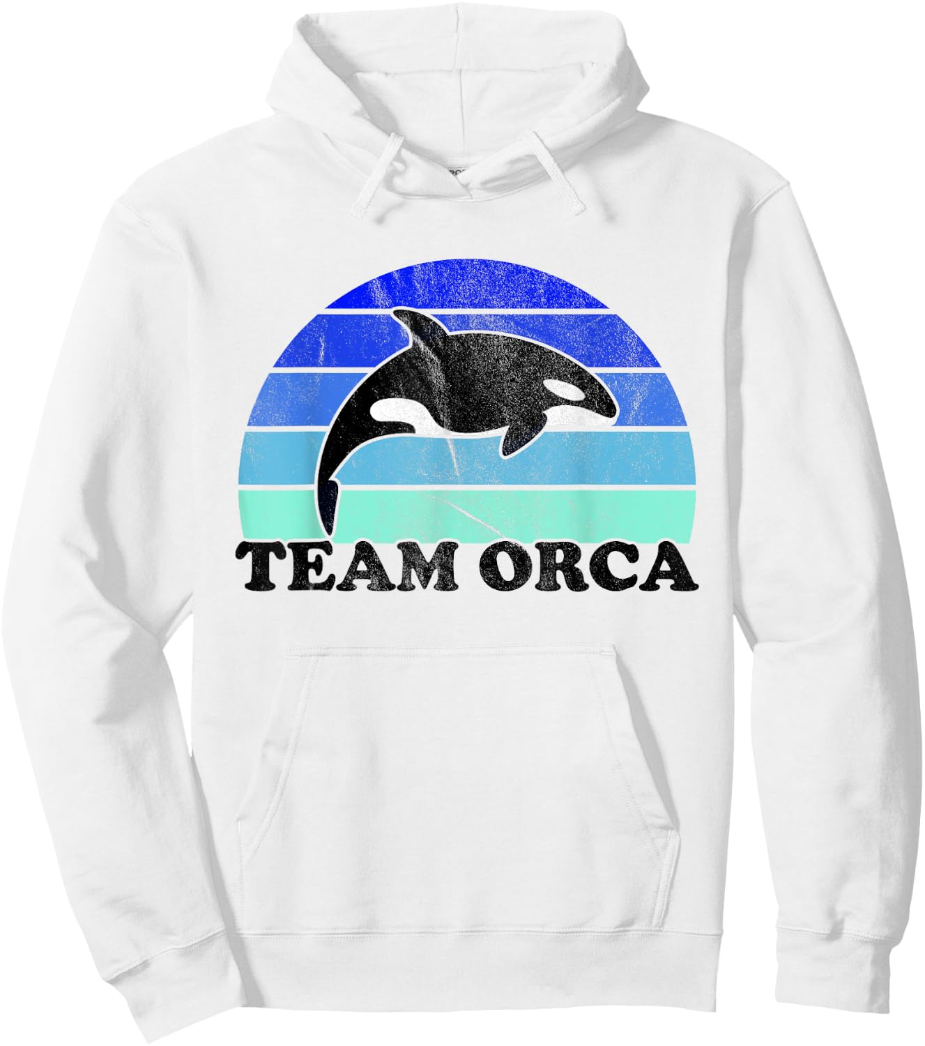 Team Orca - Whale Orcas Sea Ocean Retro Sunset Hoodie - Hoodie | White