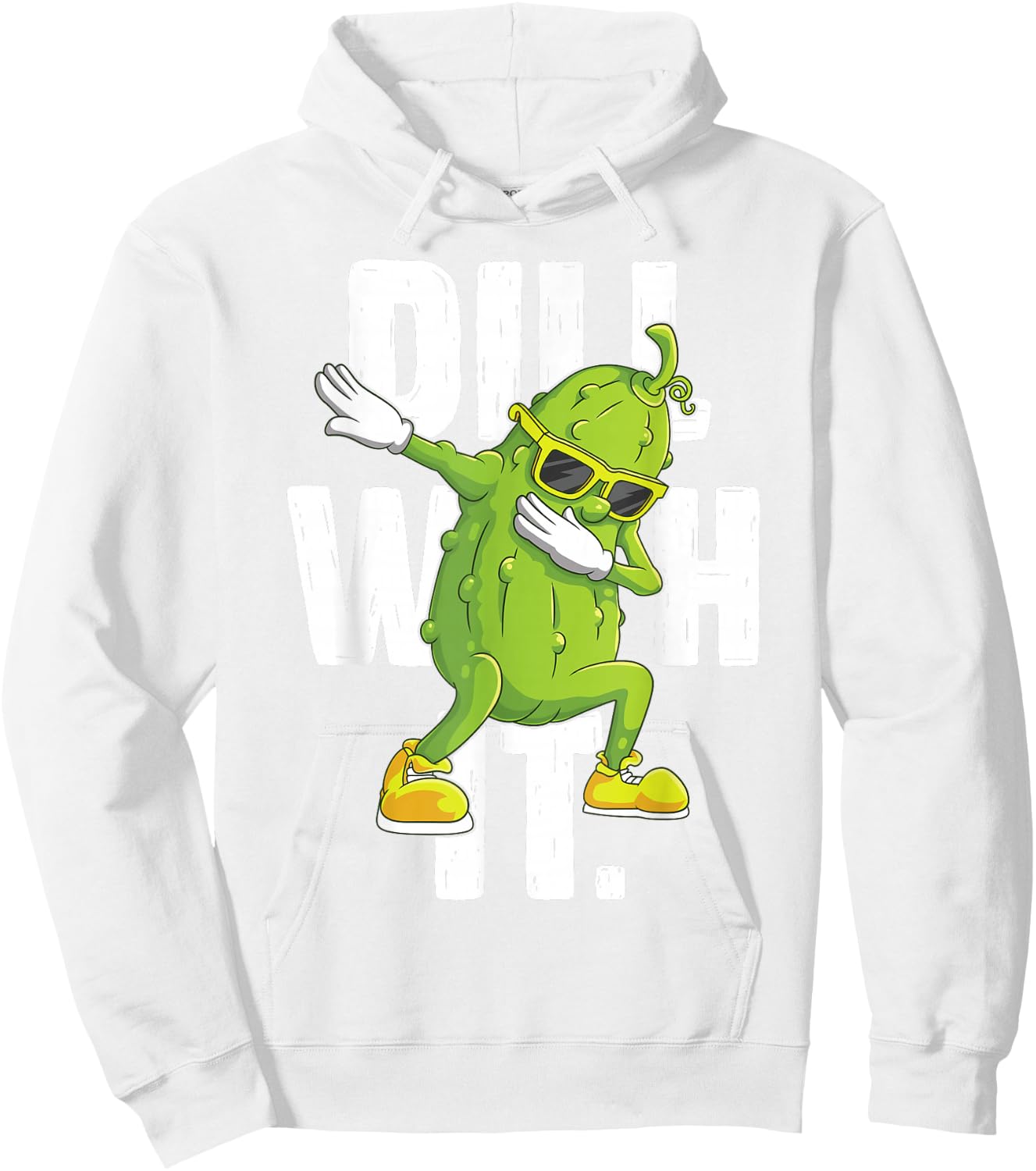 Dill with It Pickle Dabbing Halloween Cucumber Costume Party Hoodie - Hoodie | White