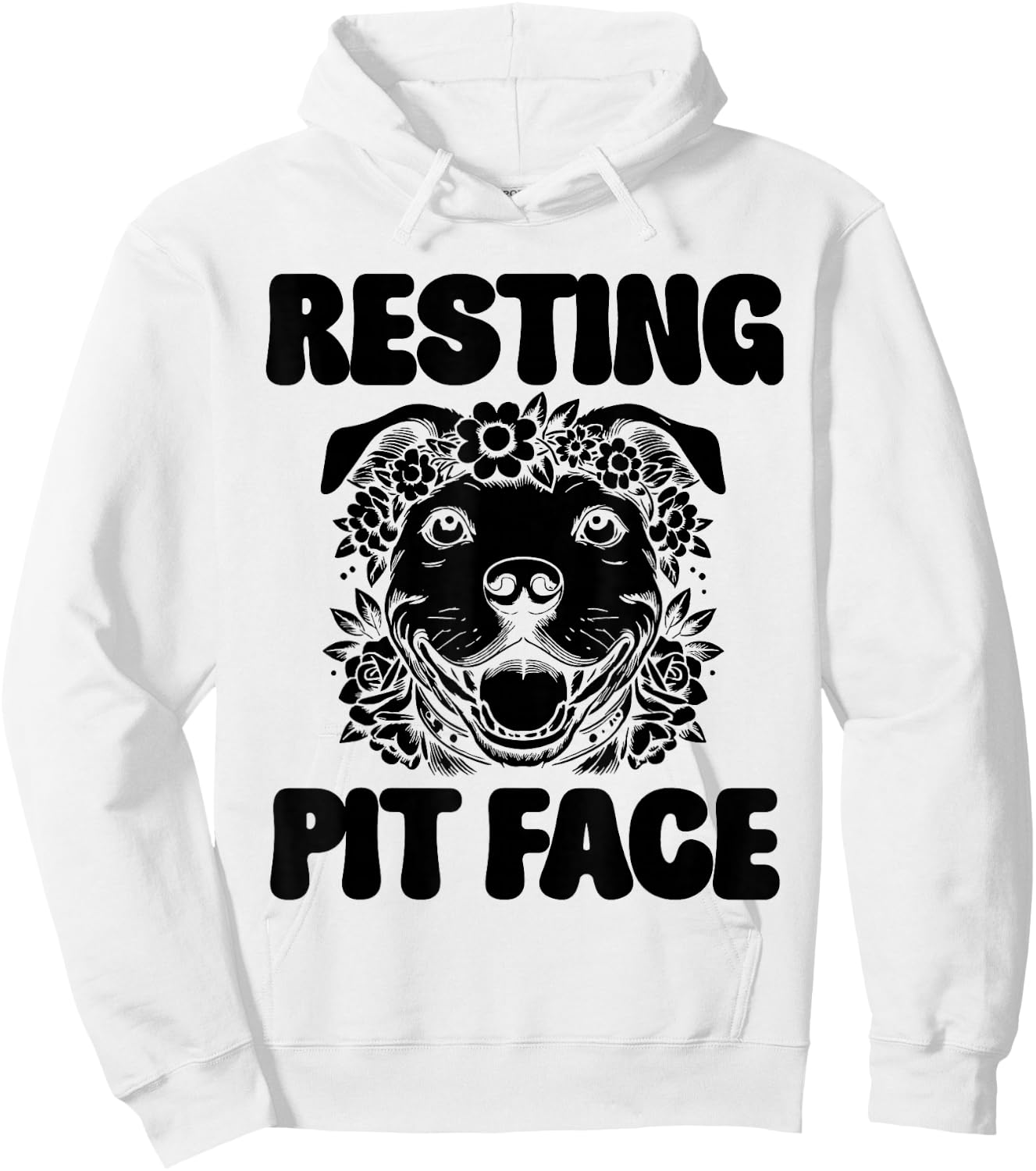 Resting Pit Face Pitbull Dog Design Hoodie - Hoodie | White