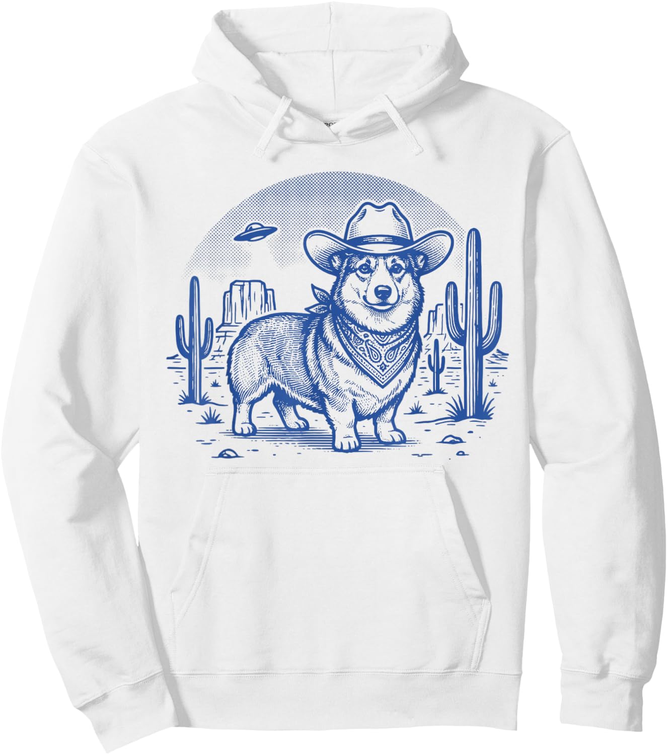 Cool Corgi Chien Cowboy Drôle Hoodie - Hoodie | White