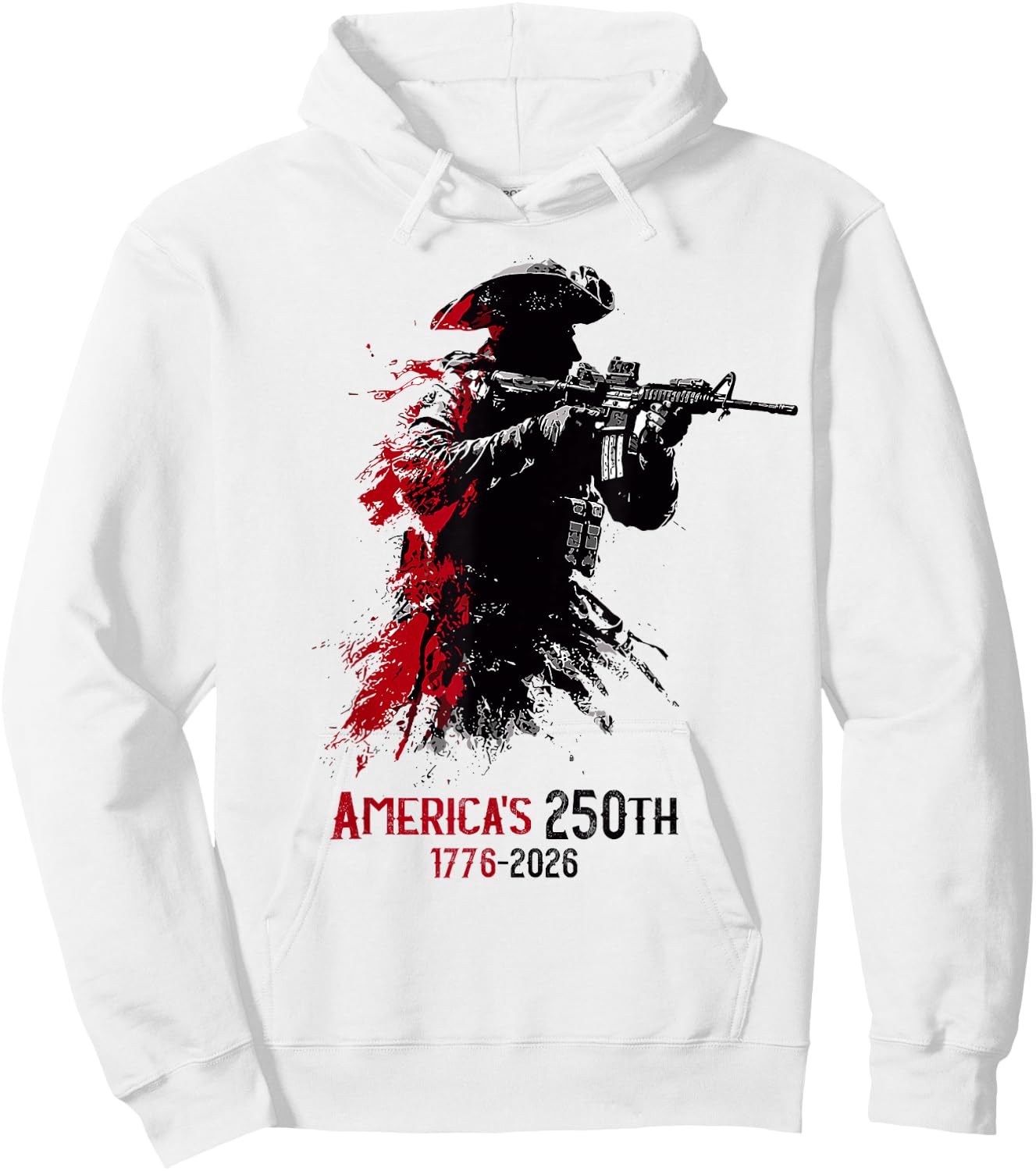 1776-2026 Patriotic Soldier 250th Anniversary 4th of July Hoodie - Hoodie | White