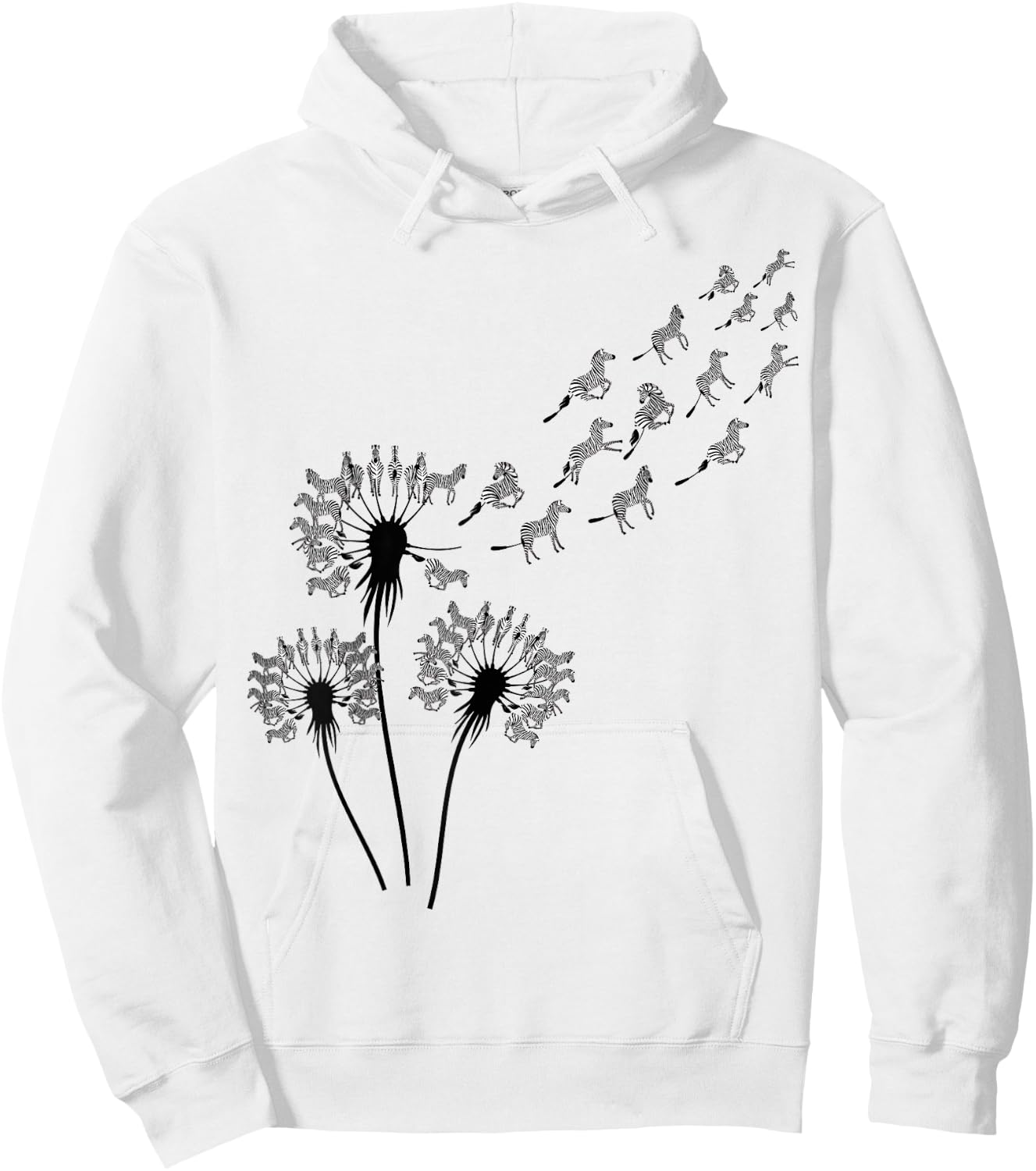 Flower Dandelion Zebras Shirt for Zebra Lover | Zebra Hoodie - Hoodie | White