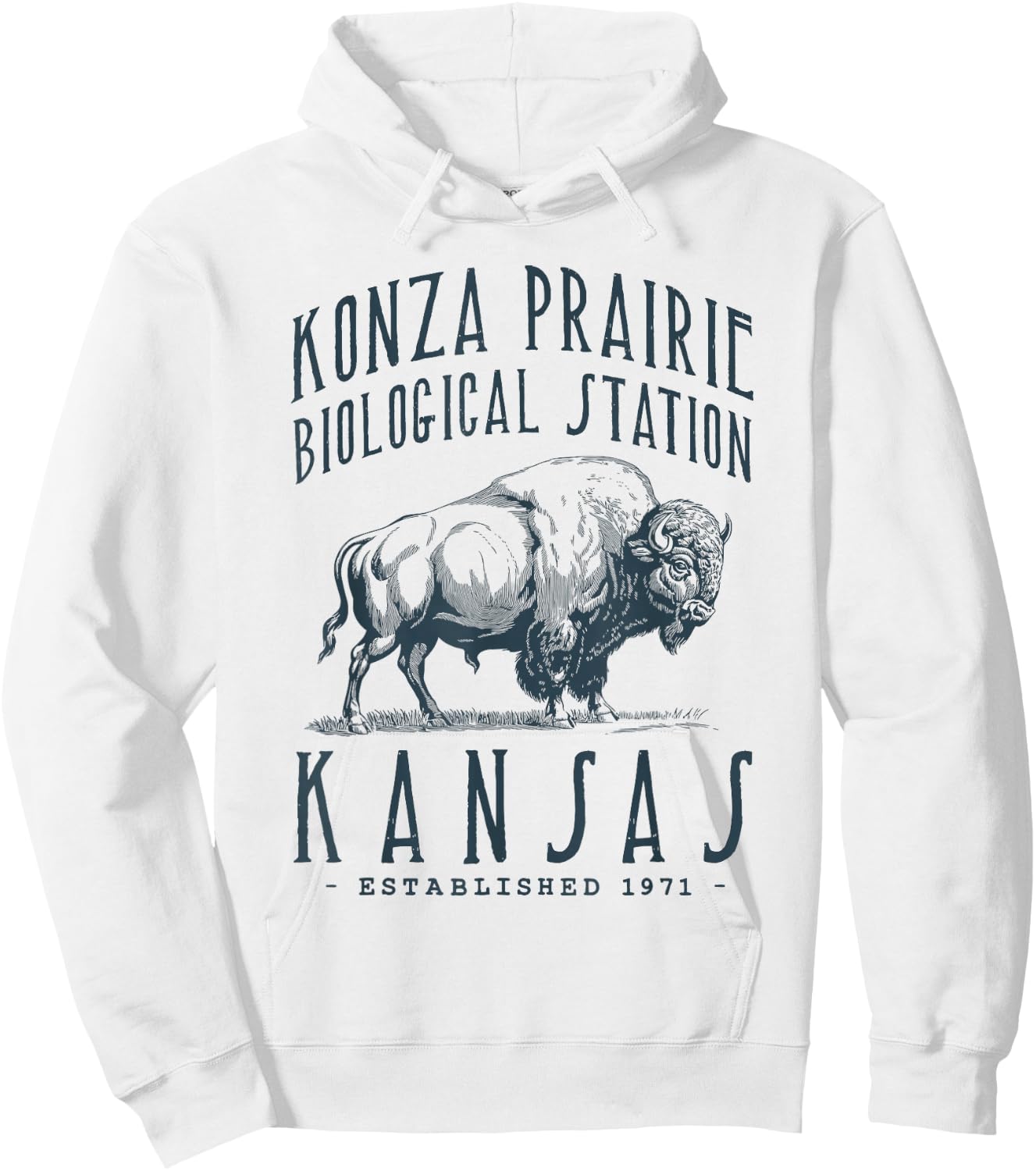 Konza Prairie, Kansas. Bison Design Hoodie - Hoodie | White