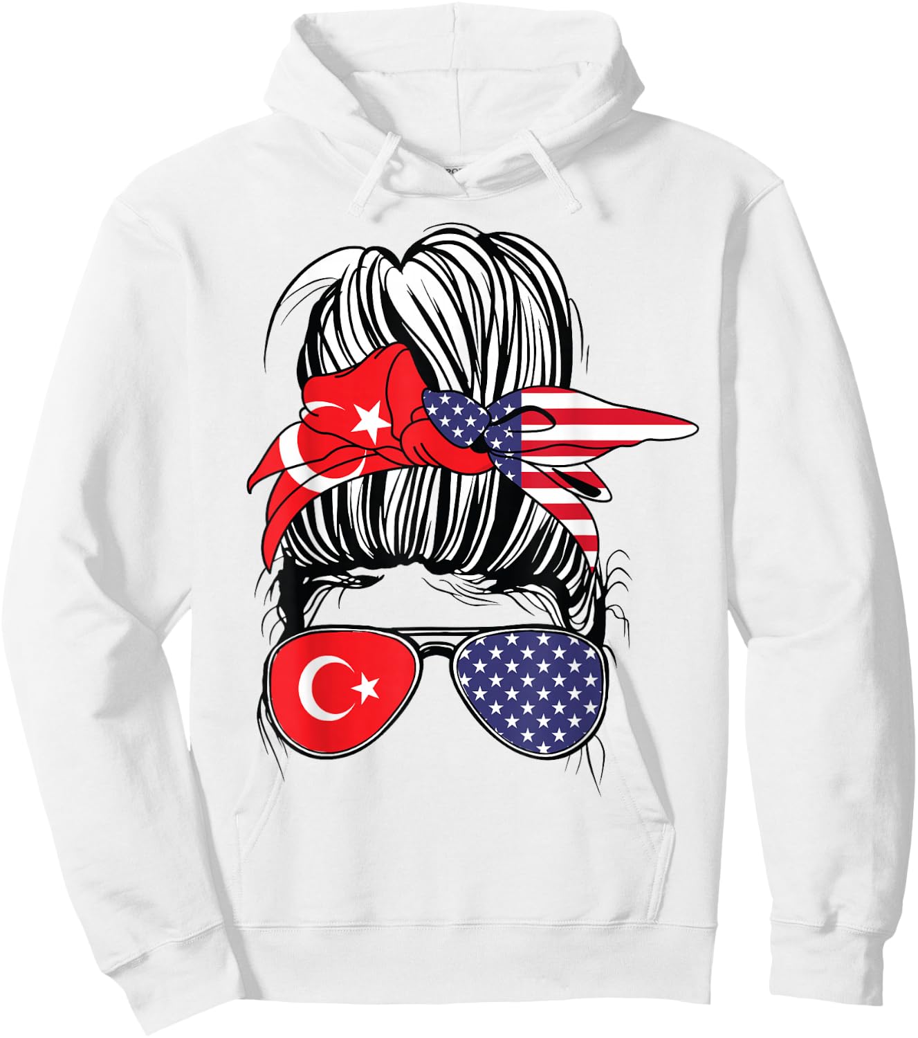 Turkey Women Turkiye Flag American Heritage USA Turkey Hoodie - Hoodie | White